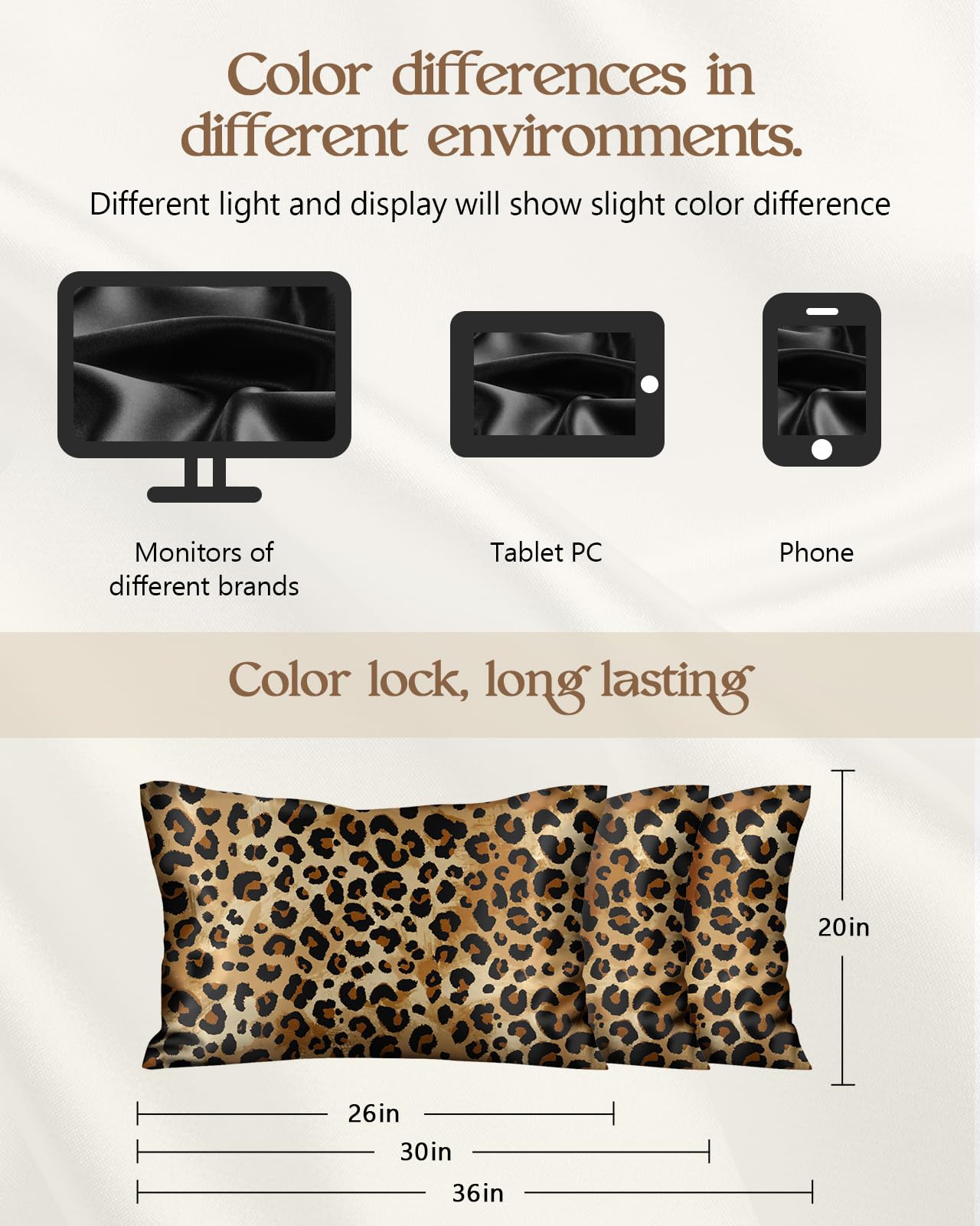 Miss Adola Silk Pillowcase 2 Pack - Pillow Cases 20" x 30" Queen Size Set of 2 for Hair and Skin Smooth Soft Breathable with Hidden Cute Zipper Cooling Pillow Covers for Sleeping, Leopard