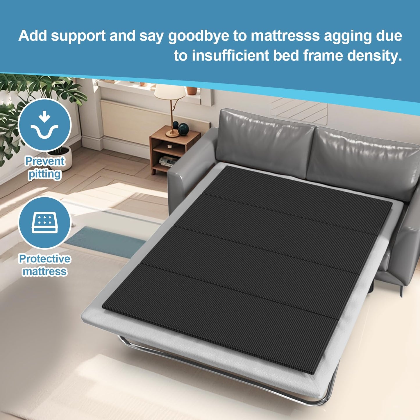 Imperius Sleeper Sofa Support Board 36”x71” Sofa Bed Board for Pull Out Couch, Folds with Frame, Under Mattress Bar Shield, Sofa Bed Support, Folding Bed Board