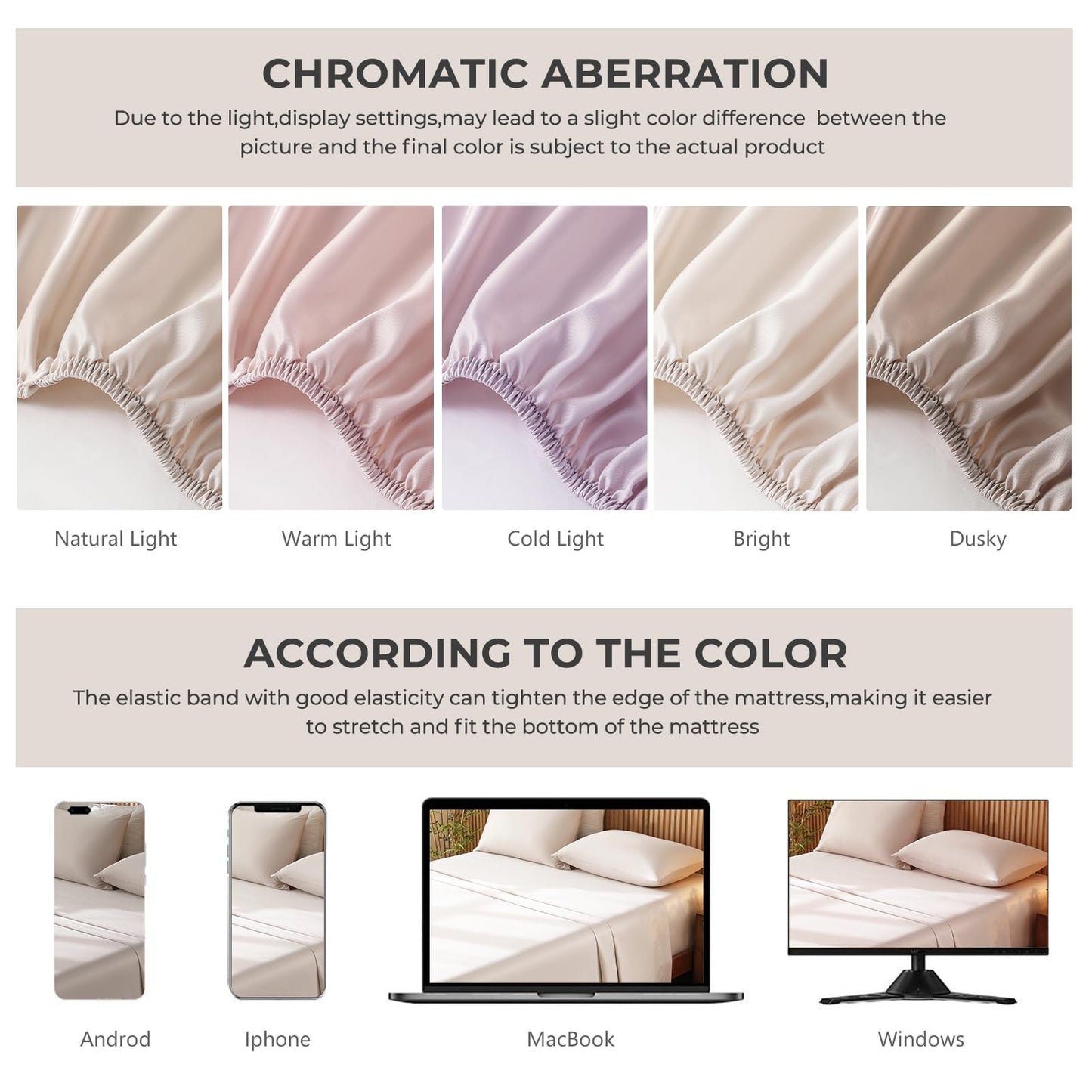 Bedlifes King Size 4-Piece Blend Rayon Derived from Bamboo Sheets Set, Cooling Bedding for Hot Sleepers, Breathable & Ultra Soft with 16" Deep Pockets, Wrinkle Resistant Hotel Silky Feel, Champagne