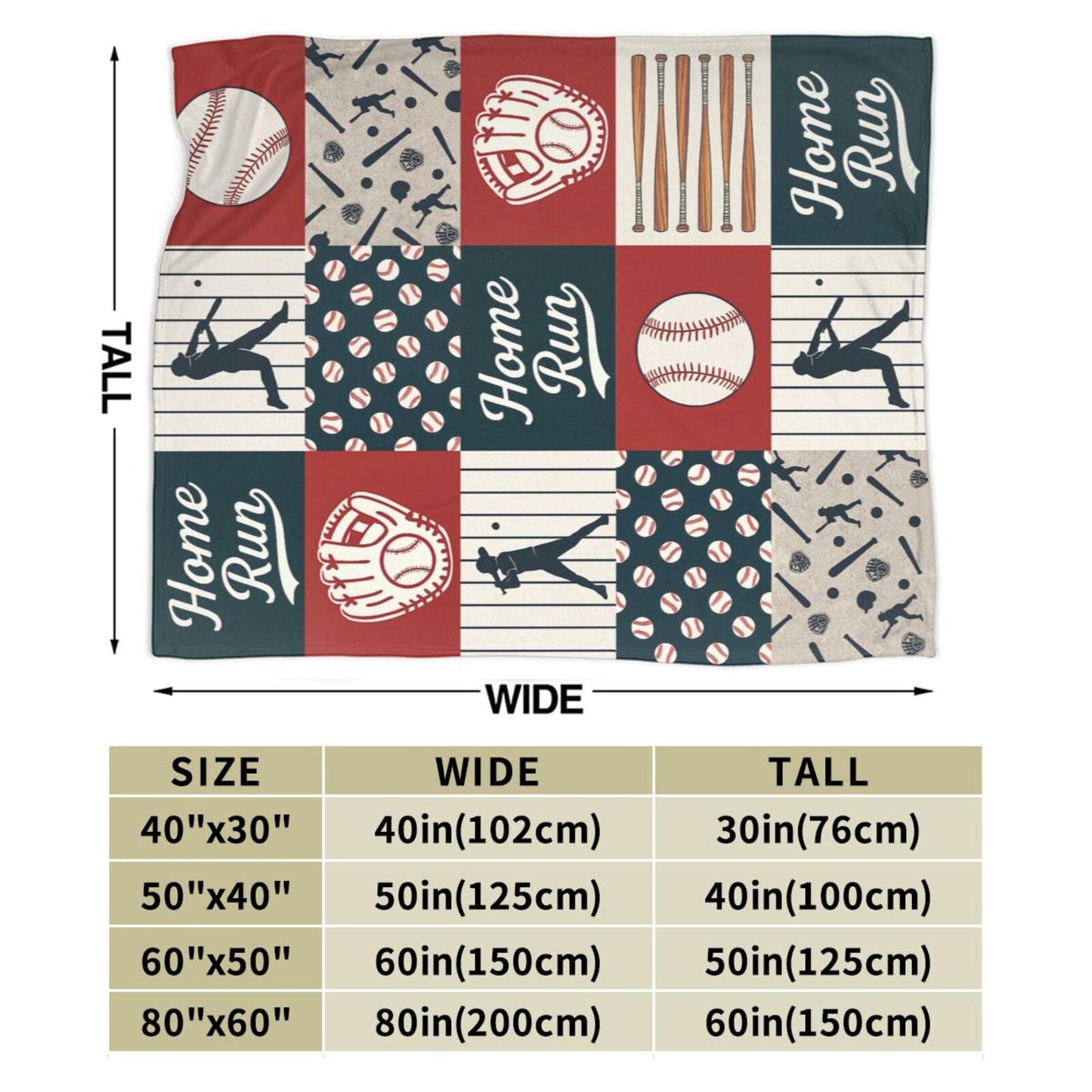 Baseball Blanket Super Soft Warm Fluffy Fleece Flannel Ball Sports Throw Blanket Cozy Fuzzy Plush Stuff Home Run Bedding Blankets Gifts for Teens Boys Kids Women Girls Adults 50"X40"