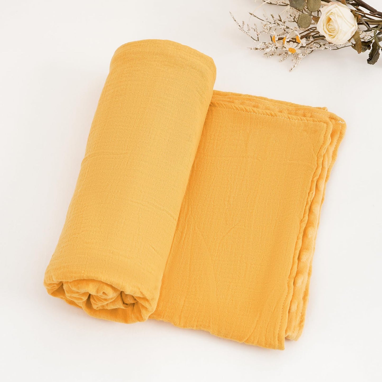 CoolaPeach 2 Pack Minky Baby Blankets,Super Soft Receiving Blankets with Muslin Cotton Front & Dotted Fleece Backing,39x29.5 Inches,Printed Bed Throws Newborn(Sun)