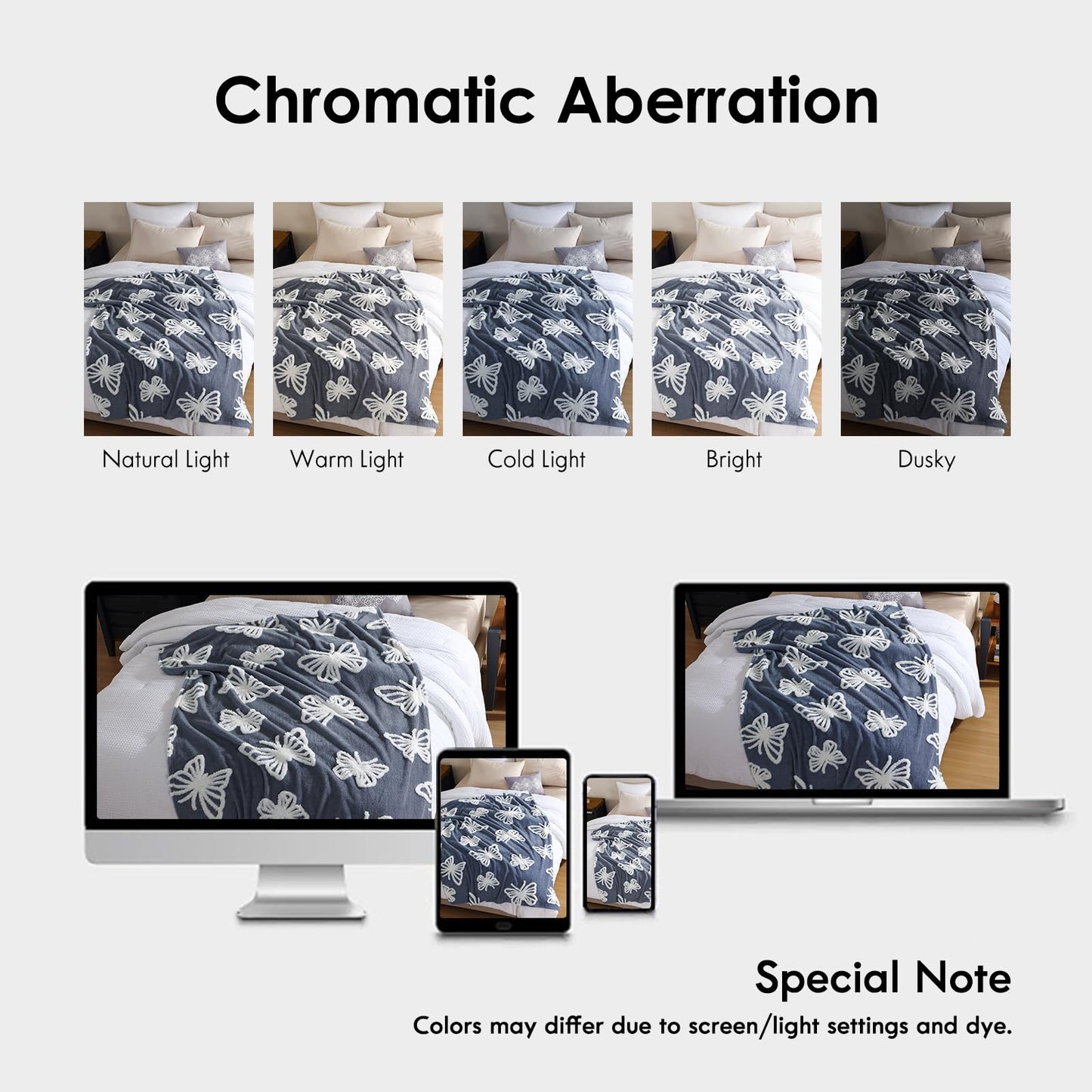 ClevaHome Super Soft Butterfly Pattern Throw Blanket - Ultra Cozy Warmth, Plush Fleece for All Seasons, Decorative and Comfortable, 108x90 inches
