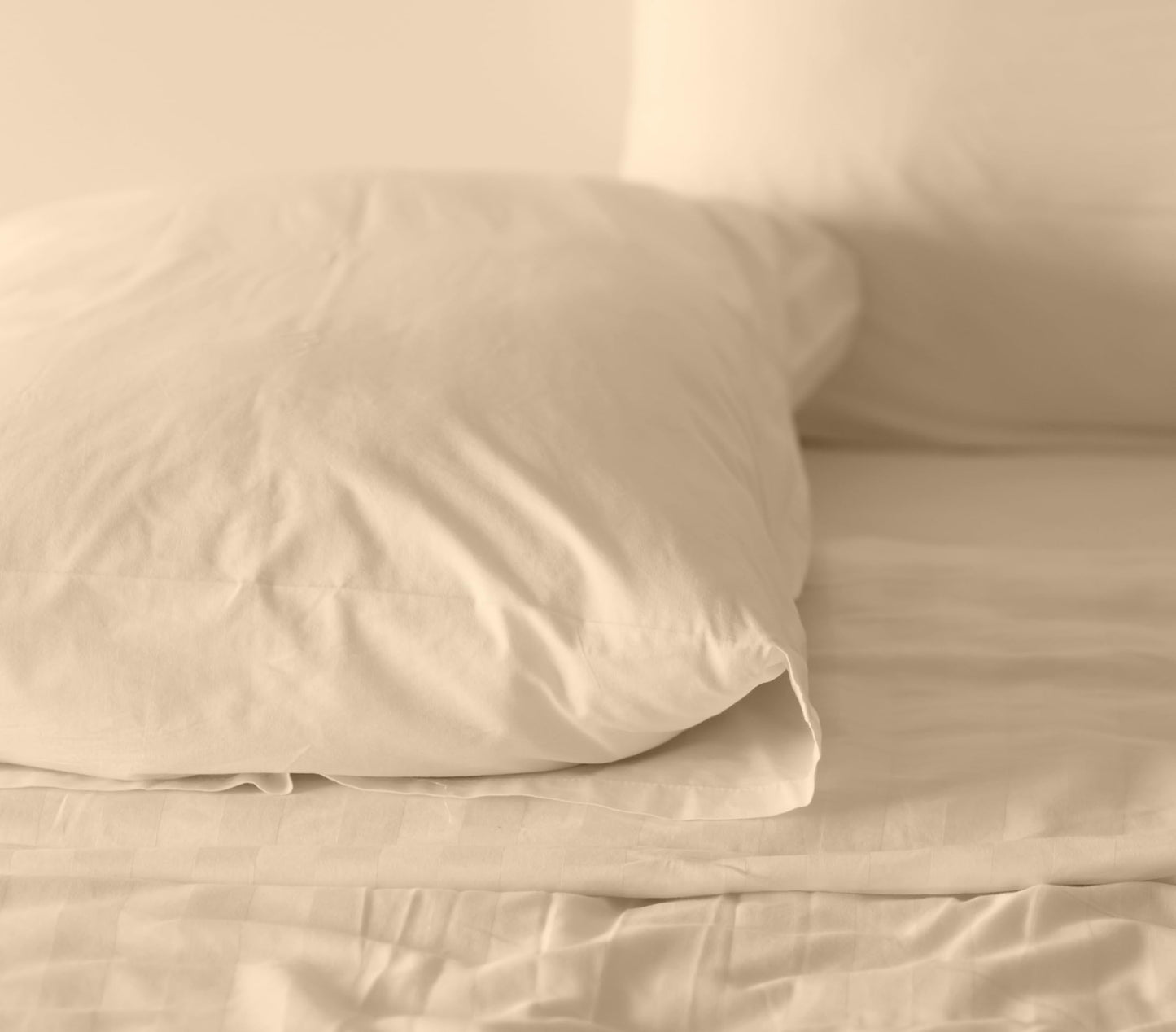 RUVANTI 100% Cotton Percale Sheets, Full Size, Beige