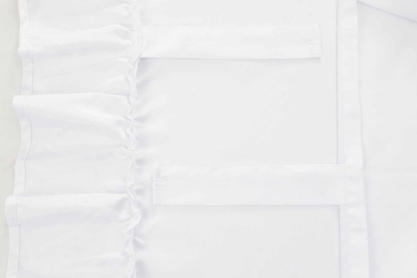 Castle Selection Rustic Linen Sofa Cover with Tie Strings, Full Couch Protector Durable Throw Slipcover Ruffled Edge (White, Sofa)