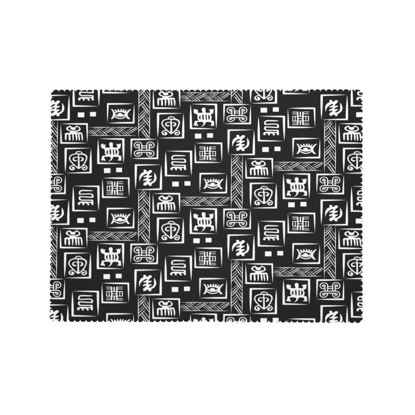 ZYPHORIEL African Adinkra Pattern Rectangle Tablecloths Black White Digital Symbols Table Cloths Decorative Kitchen Dining Tablecloth for Rectangular Tables,Washable Table Cover for Party 54 x 72 Inch