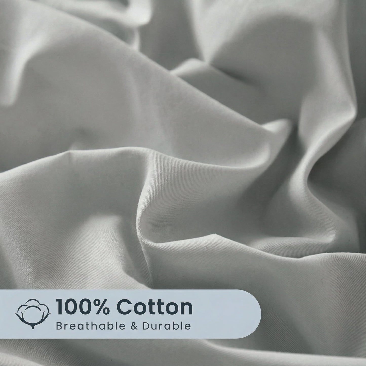 Cozaline 100% Cotton Beige Grey Queen Size Duvet Cover Set - 3 Pieces Pintuck Pleated Duvet Cover, Soft Breathable Duvet Cover with Zipper Closure, Modern Minimalist Bedding Set