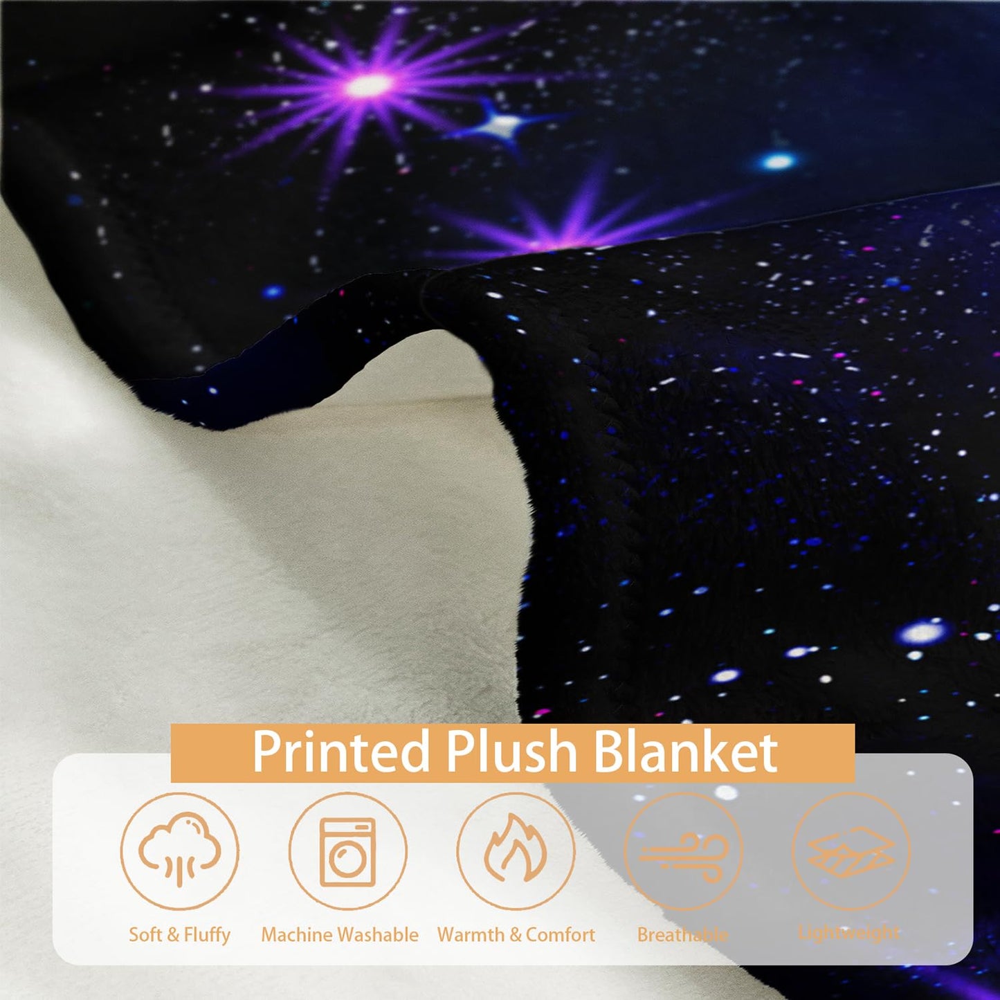 HOSIMA Kawaii Axolotl Blanket for Kids,Axolotl Sitting on Moon Reading Book,Butterflies Pattern Aesthetic Flannel Galaxy Blanket for Girls Sofa Bedroom Decor,59L*47W.