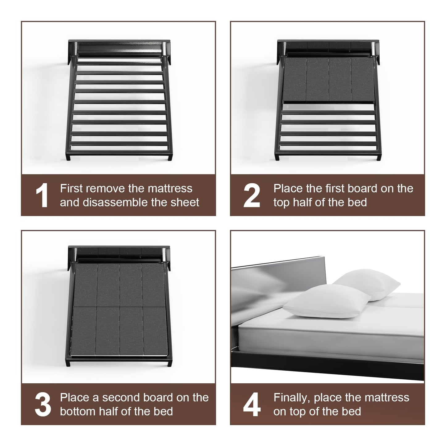 Breathable, Noise Minimizing, Moisture Resistant Bunkieboards,Low Profile Bed Support,Large Double Bed 10mm Bunkie Board, Full Size 38x75'' 