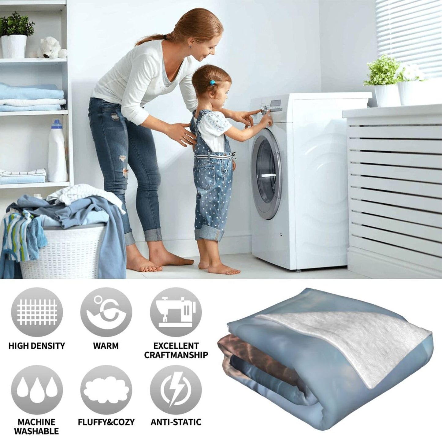 Walrus Blanket, Gifts for Women, Polar Wildlife Ocean Soft Lightweight Throw Blankets for Kids Girls, Travel Bed Living Room Decor, 50x60in