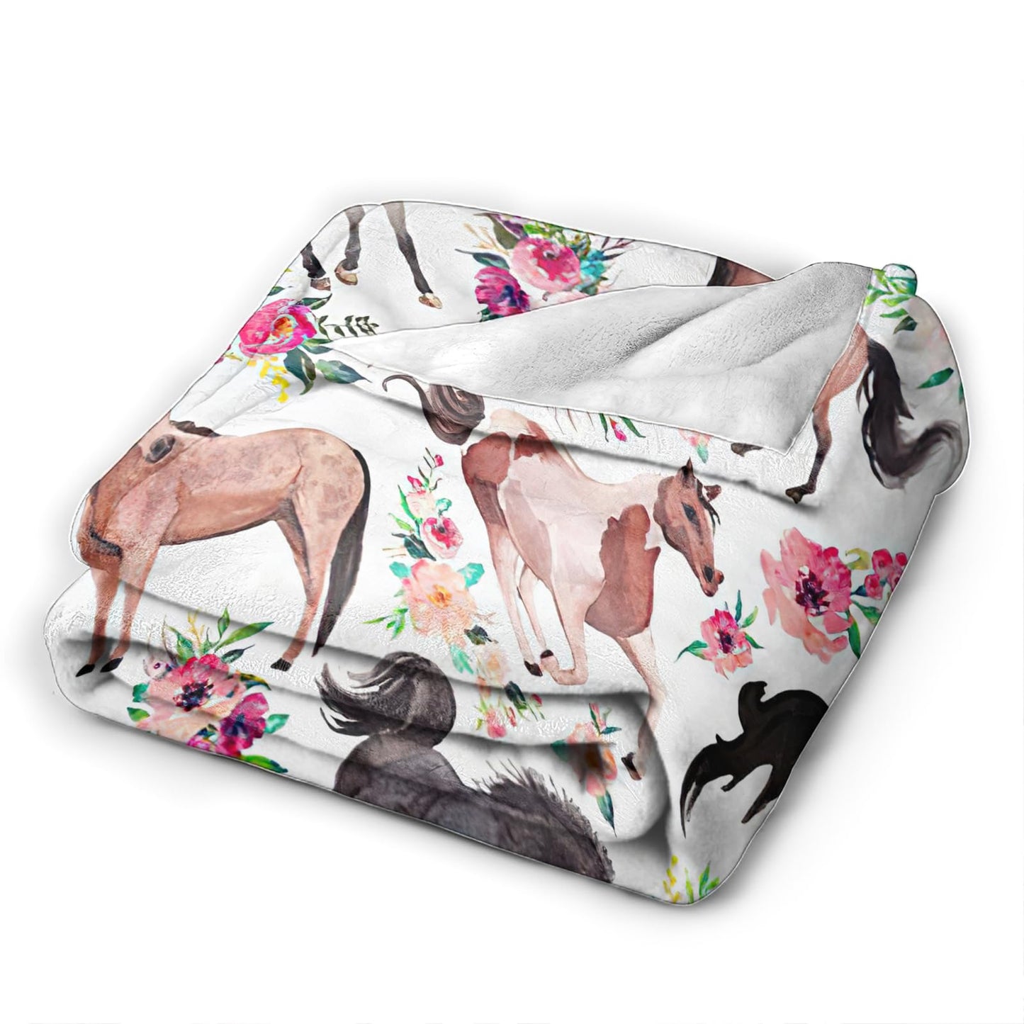 Horse Blanket Horse Throw Blanket Gifts for Girls Women Kids Boys Adults Man Super Soft Cozy Plush Fluffy Fuzzy Fleece Blanket Decor 40''X50''