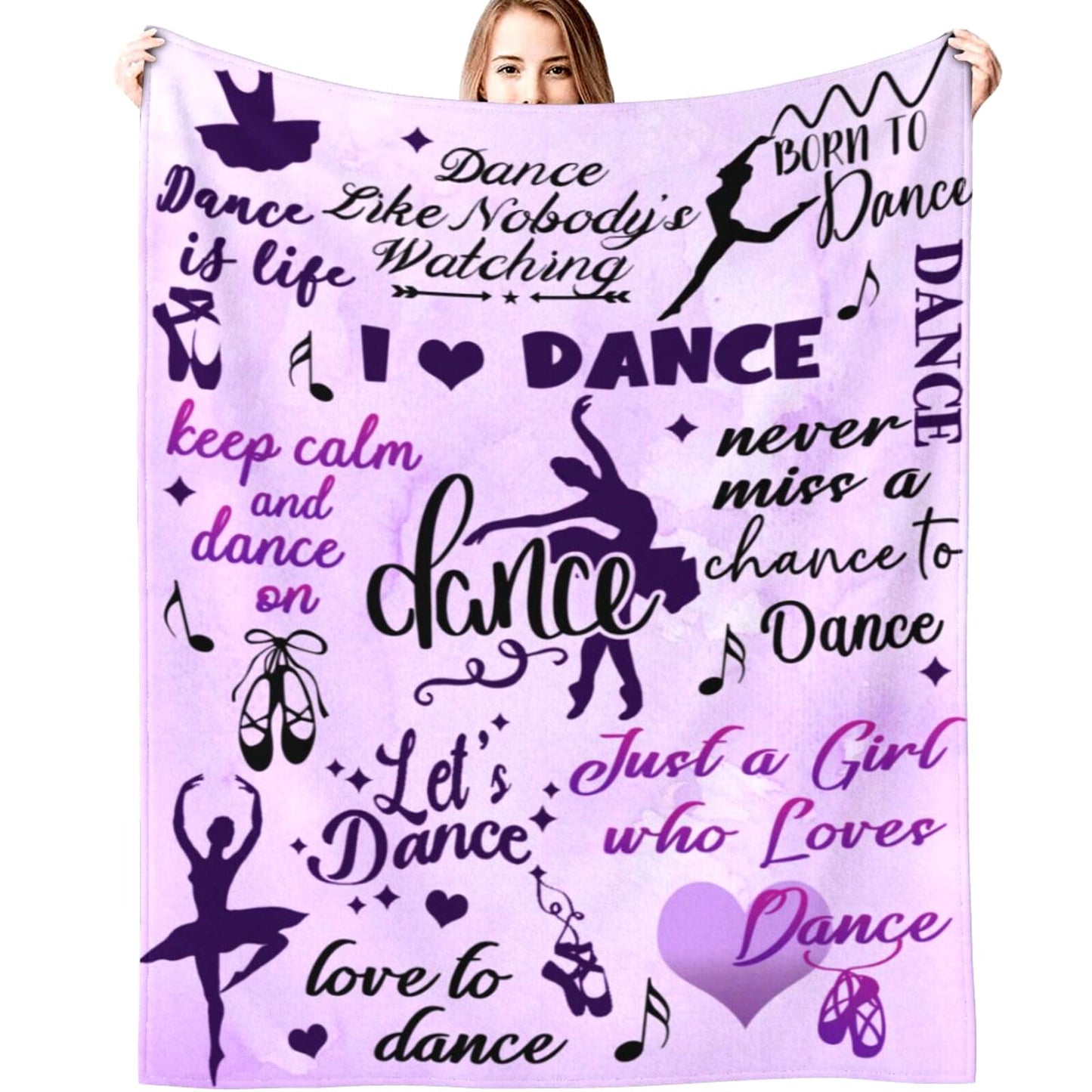 MIBDDK Dancer Gifts Blanket Dance Life Flannel Fleece Throw Blankets for Sofa Couch Bed Office All Season 50"X40"