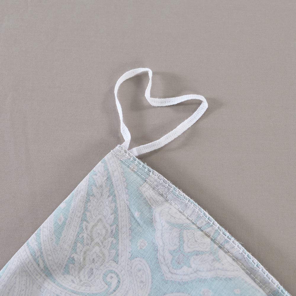 Brandream Boho Paisley Print Luxury Duvet Quilt Cover and Shams 3pc Bedding Set Bohemian Damask Medallion 800TC Egyptian Cotton Sateen - Queen Size, Taupe