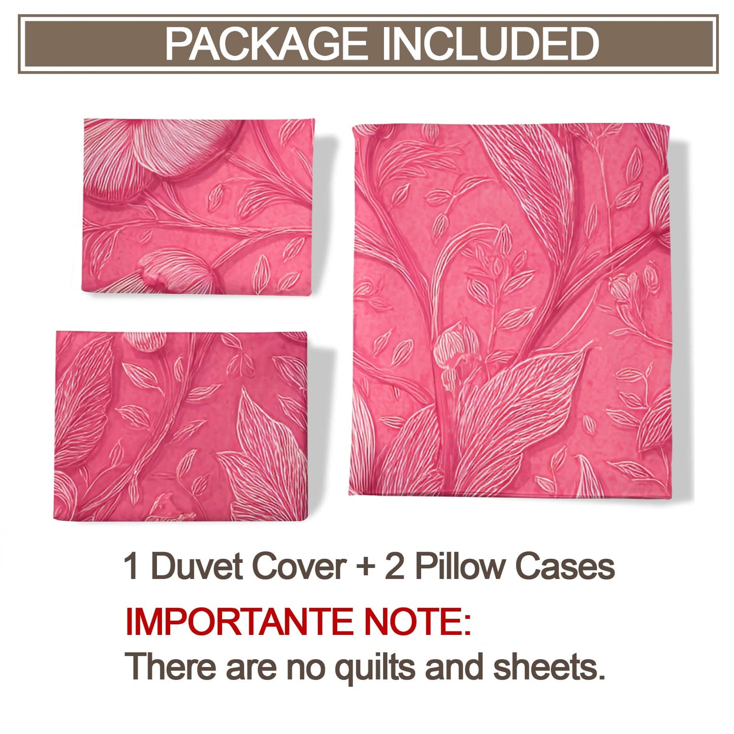 ZAMODE Floral Duvet Cover 120" x 98", Pink Flower Bedding Set, Pink Comforter Cover with Zipper Ties