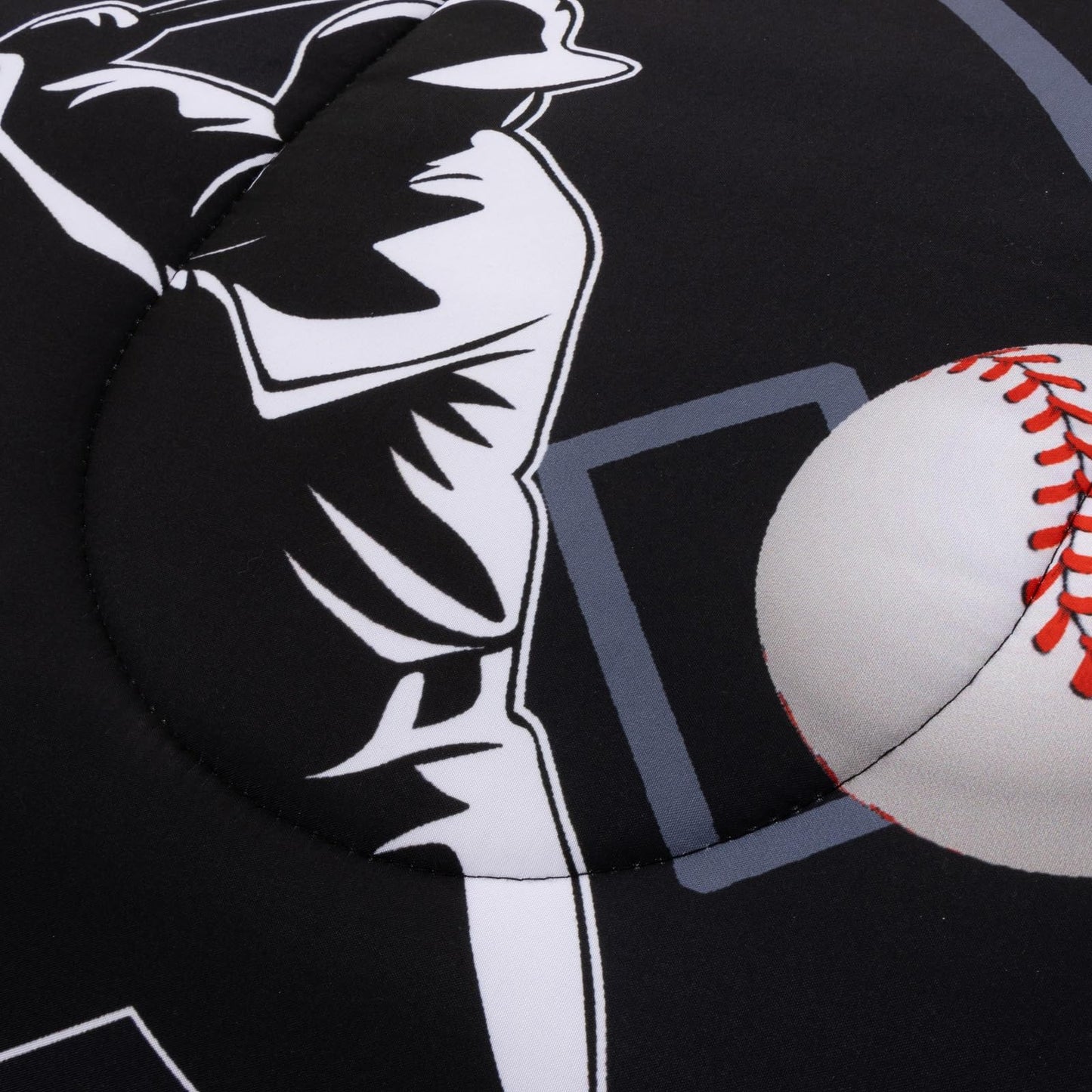 A Nice Night Baseball Printed Comforter Sets,with Baseball Glove Player Printing Twin 6Pcs Bedding Set in a Bag for Teen Boys