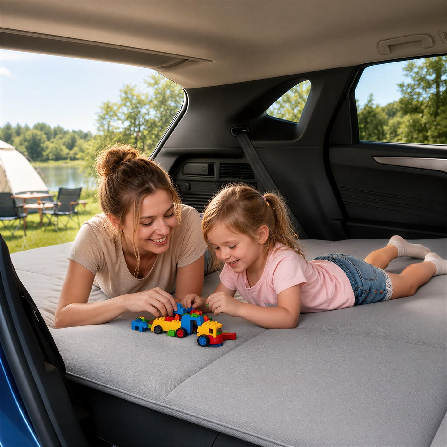 SXMMXS Car Camping Mattress for Model 3, No Inflation Needed, Foldable Foam Trunk Bed, SUV Air Mattress Alternative for Travel Sleeping, Ideal for Camping Essentials and Road Trips, Gifts for Guys