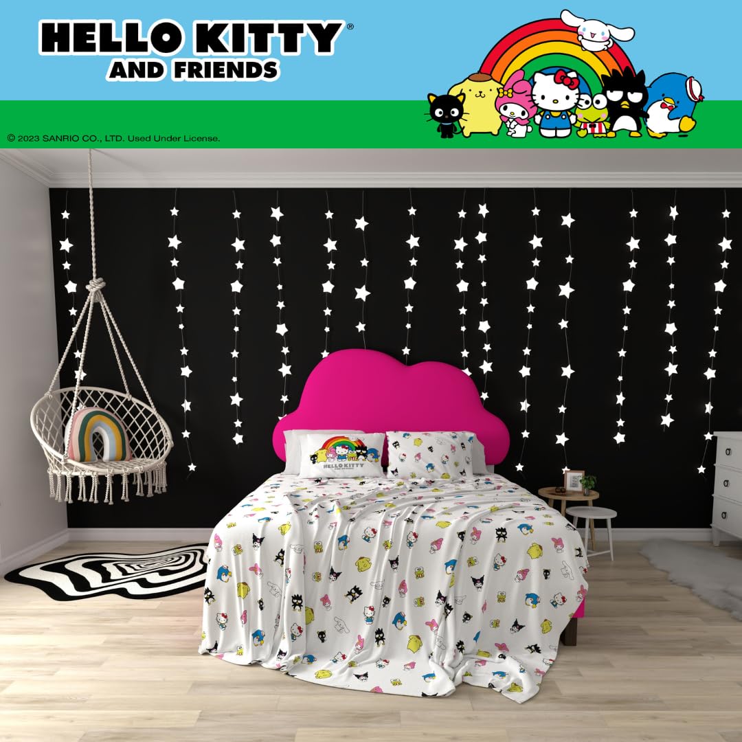 Collectibles Hello Kitty & Friends Bedding Super Soft Cozy Cotton 4 Piece Full Sheet Set, (Officially Licensed Product) By Franco