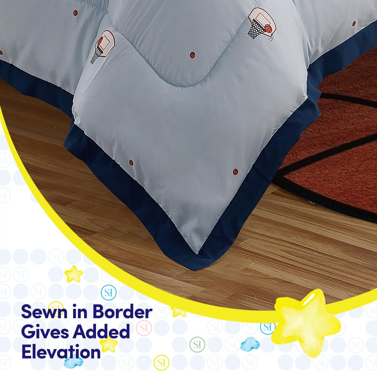 Basketball Comforter Set Twin Size β Bed in a Bag with Sheets, Pillowcases & Shams β Soft Stylish Sports Bedding β All Season Boyβs Basketball Bed Set