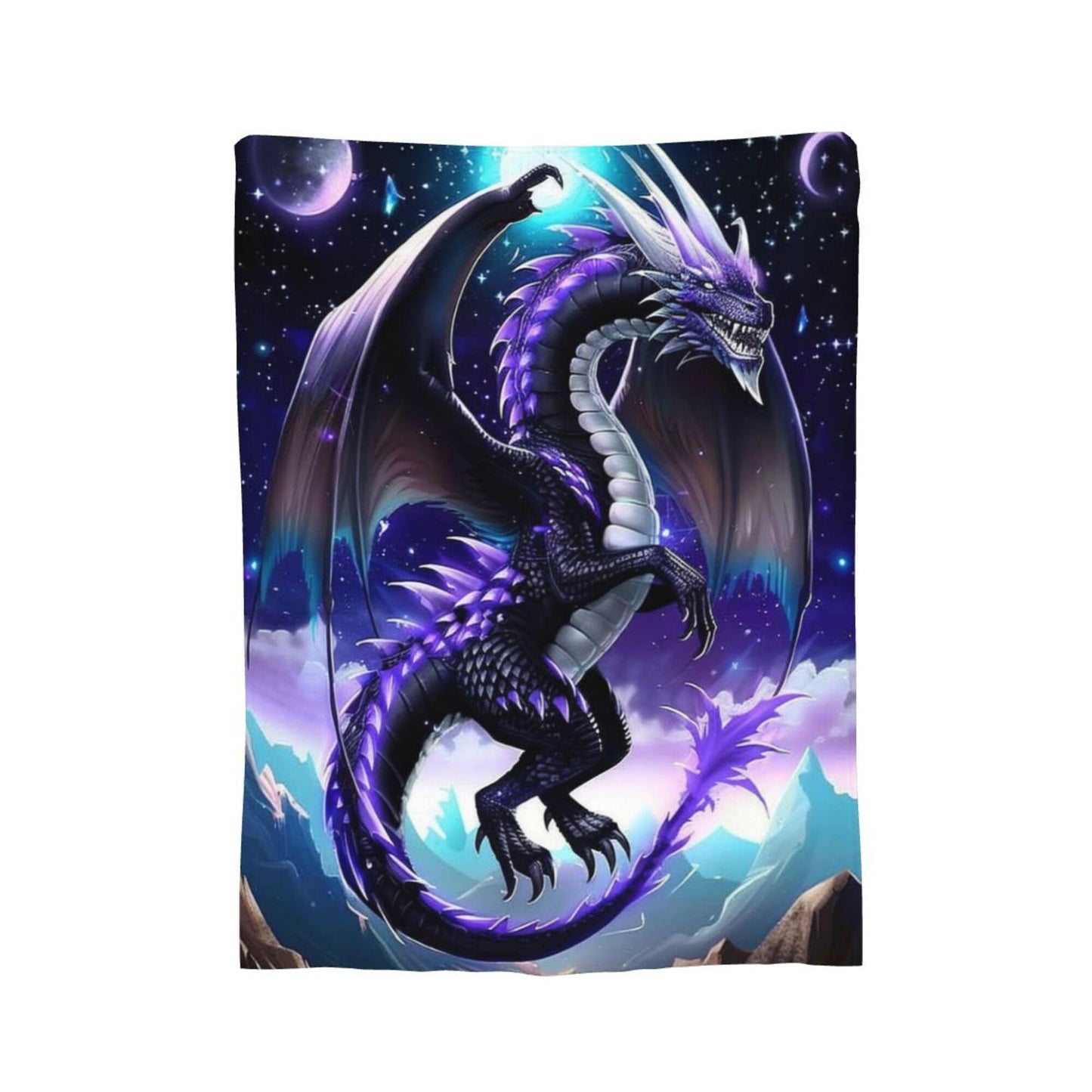 Dragon Blanket Purple Dragon Decor Cozy Animal Throw Super Soft Plush Flannel Fleece Blanket Gift for Kids Adults Men Women Ultra Warm & Lightweight Flannel, 50"X40"