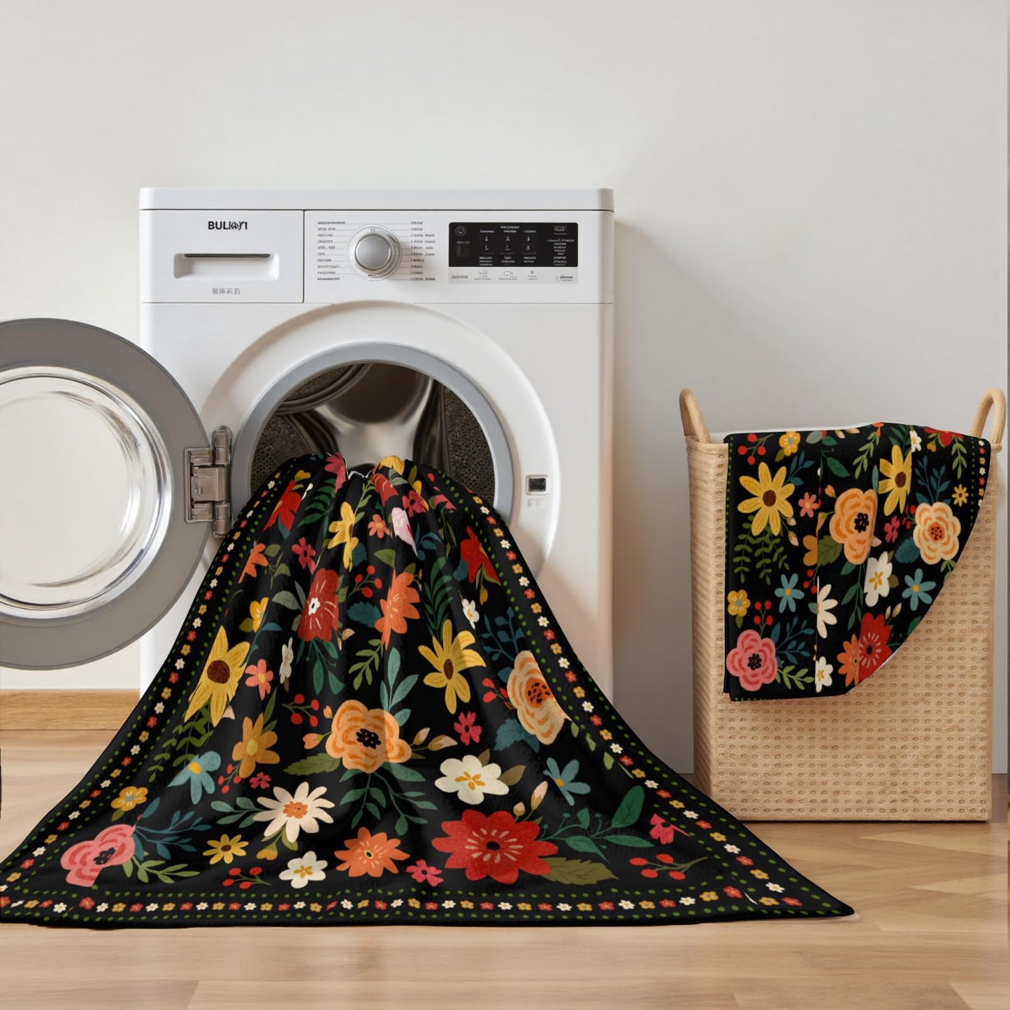 Arktrident Boho Floral Throw Blanket Colorful Flower Soft Flannel Bed Blankets Cozy Plush Couch Cover Lightweight Blanket for Bed Chair Sofa 50" X 60"