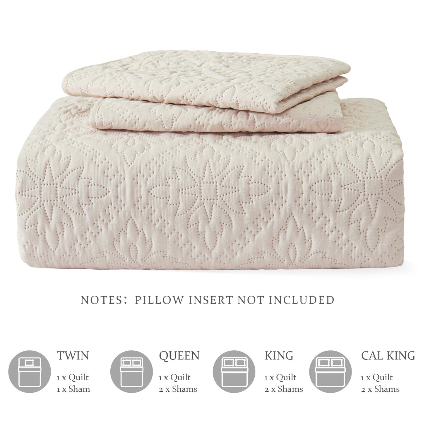 Exclusivo Mezcla Queen Quilt Bedding Set, Lightweight Soft Bedspreads Coverlets with 2 Pillow Shams, Modern Brich Beige Quilts Queen Full Size for All Seasons
