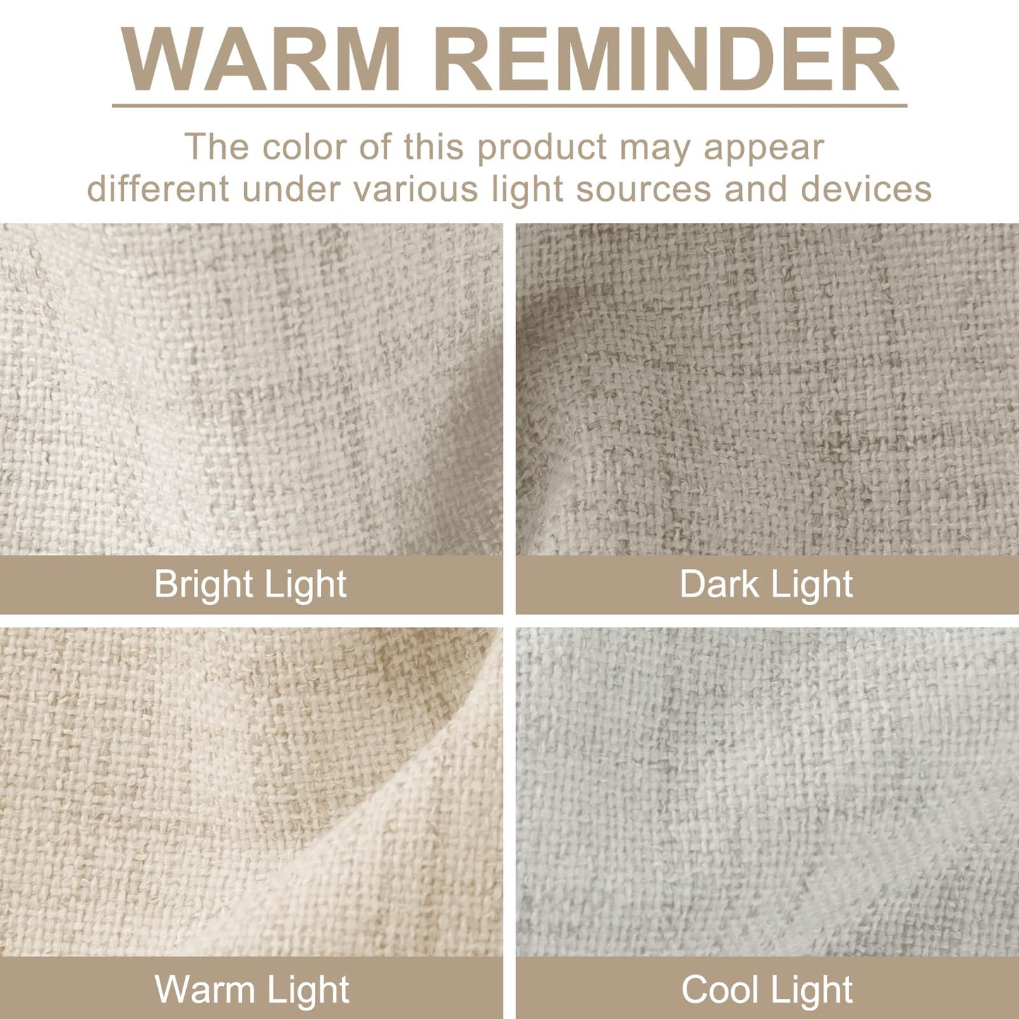 100% Blackout Shield Linen Textured Total Blackout Curtains for Bedroom 84 Inches Long, Back Tab/Rod Pocket Living Room Drapes, Thermal Insulated Blackout Curtains 2 Panels Set, 50" W x 84" L, Cream