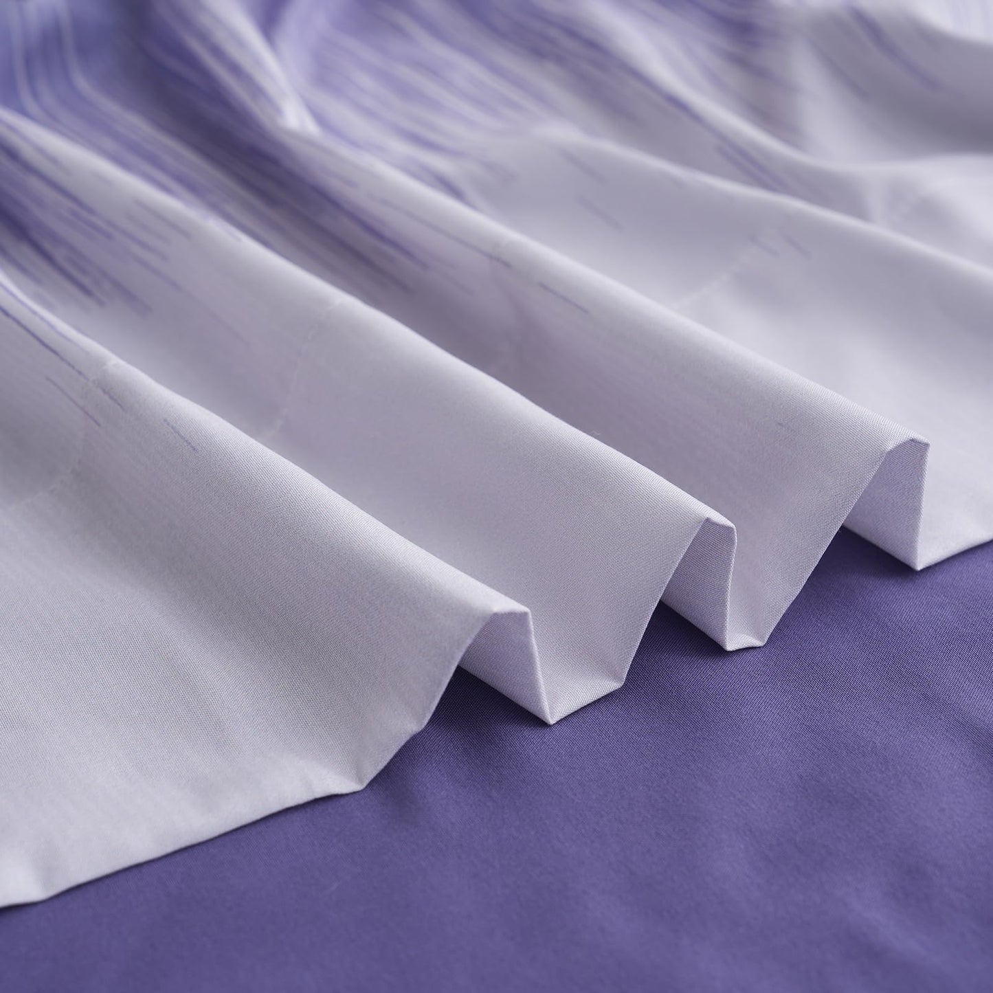 LONAVA Patchwork King Size 6 Pcs Sheet Set, Breathable Microfiber Deep Pocket Purple Fitted Sheets, Comfy & Breathable Patterned Flat Sheets,4 Gentle Soft Pillowcases, Purple Blossom