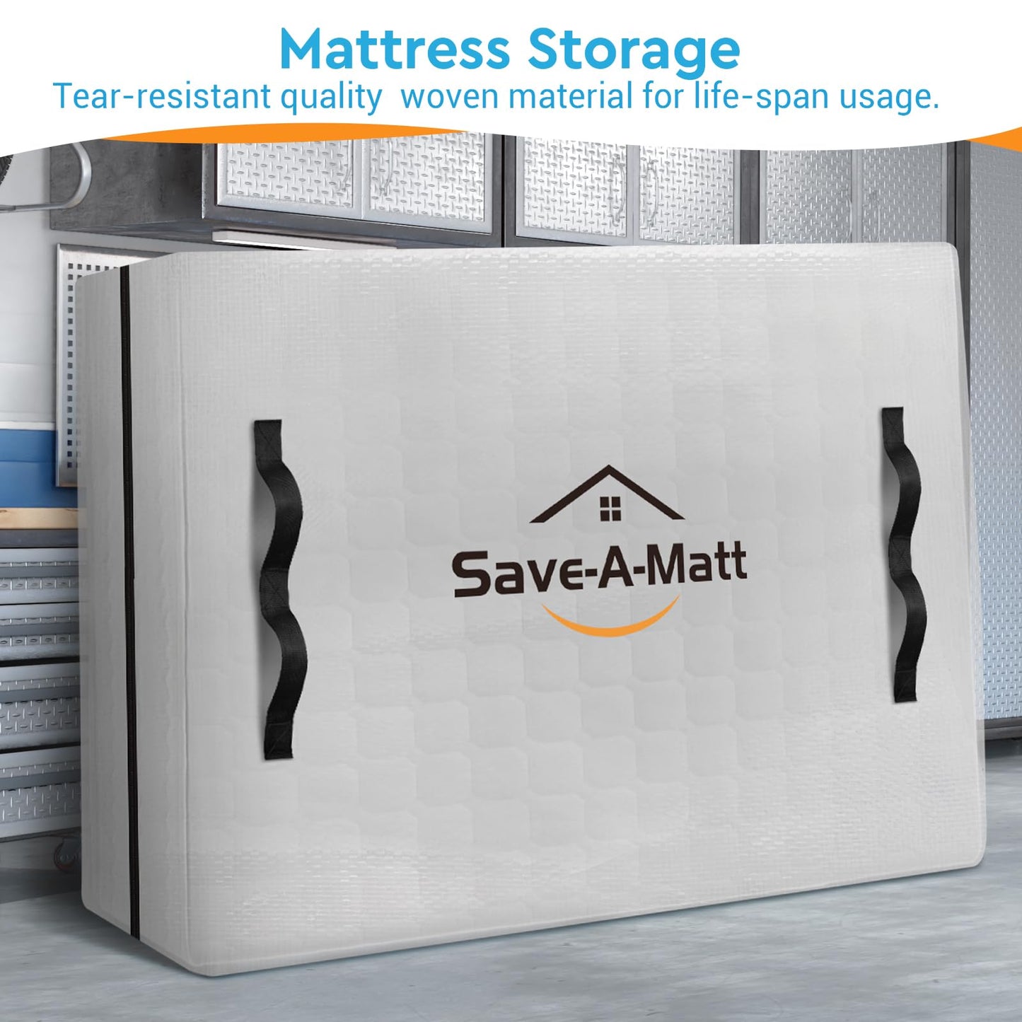 Mattress Bag for Moving and Storage, Extra Thick Mattress Cover with Heavy Duty Handles & Premium Zippers, Waterproof Mattress Storage Bag, Reusable Moving Bag (Cali-King Size)