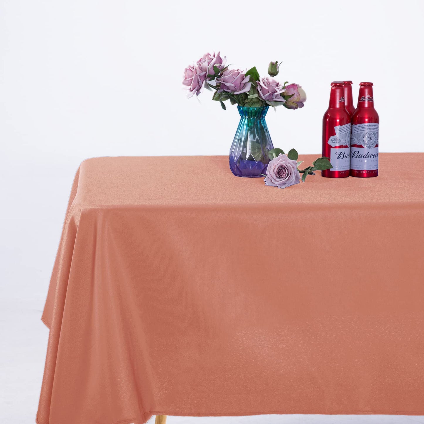 Ascoza 2pack 60x120 Inch Dusty Pink Rectangular Tablecloth 6 Feet Table Cloth in Polyester Fabric for Wedding/Banquet/Restaurant/Parties