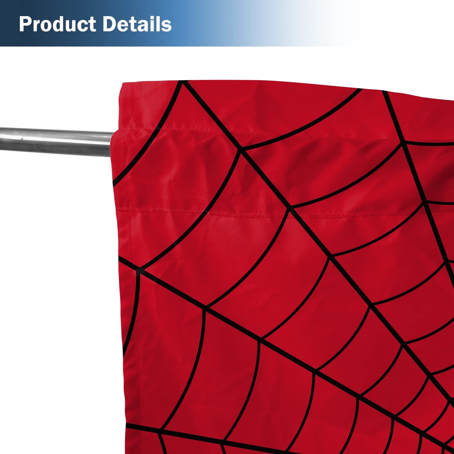 Yilinata Superhero Window Curtains for Kids Boys Girls Red Spider Web Baby Living Room Bedroom Nursery Toddler Home Rod Pocket Drapes Party Decor Durable Fabric 82 in x 84 in