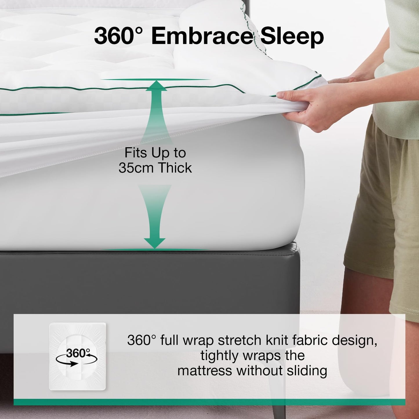Novilla Full Mattress Topper, Extra Thick Pillow Top Mattress Pad, Down Alternative Fill Breathable Cover, 8-21" Deep Pocket Soft Bed Topper for Back Pain Relief