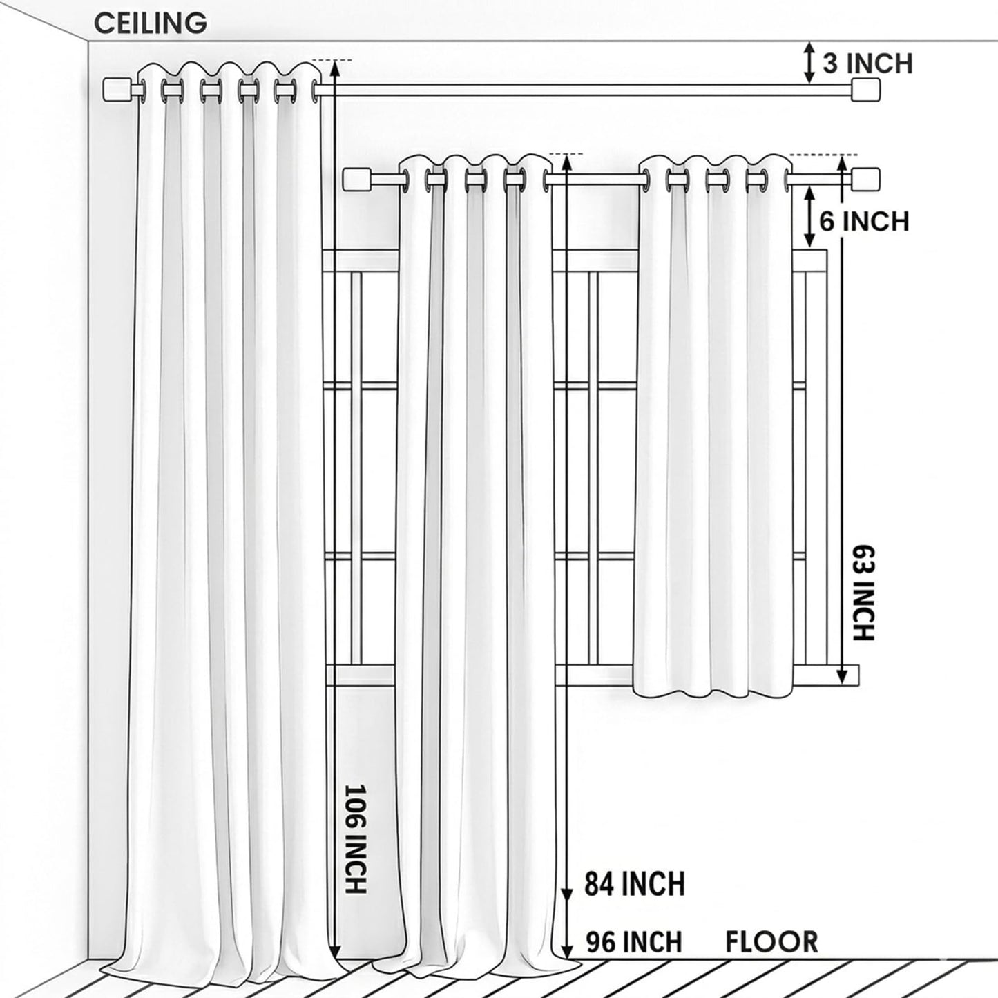 VOGOL Blackout Curtains for Bedroom, Brown Geometric Circles Print Curtains 84 inch Length Thermal Insulated Room Darkening Grommet Drapes for Living Room Home Theatre, 52 x 84 Inches, 2 Panels