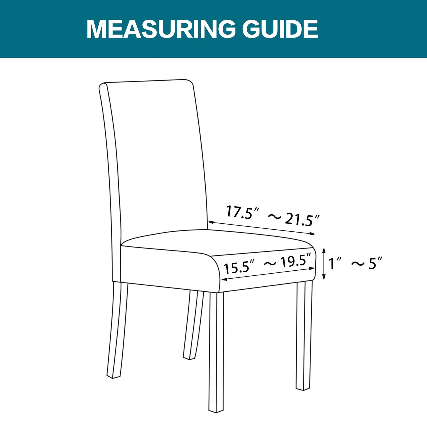 Turquoize Stretch Dining Chair Covers Seat Covers for Dining Room Chair Covers Set of 6,Removable Washable Kitchen Chair Seat Cushion Slipcovers Protector, Natural