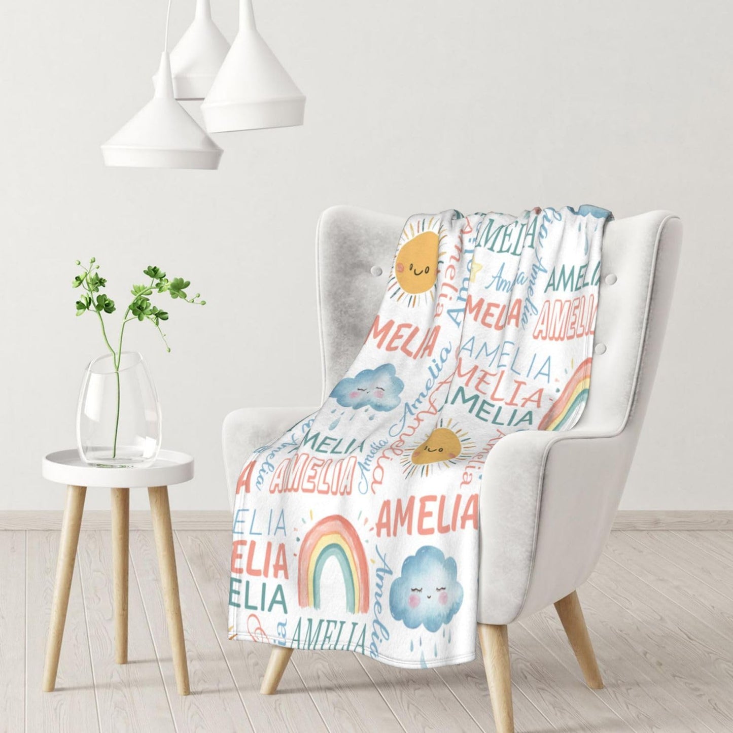 PUREFLY Personalized Baby Blanket - Custom Name for Girls and Boys, Super Soft Plush Fleece, Personalized Gifts for Newborns