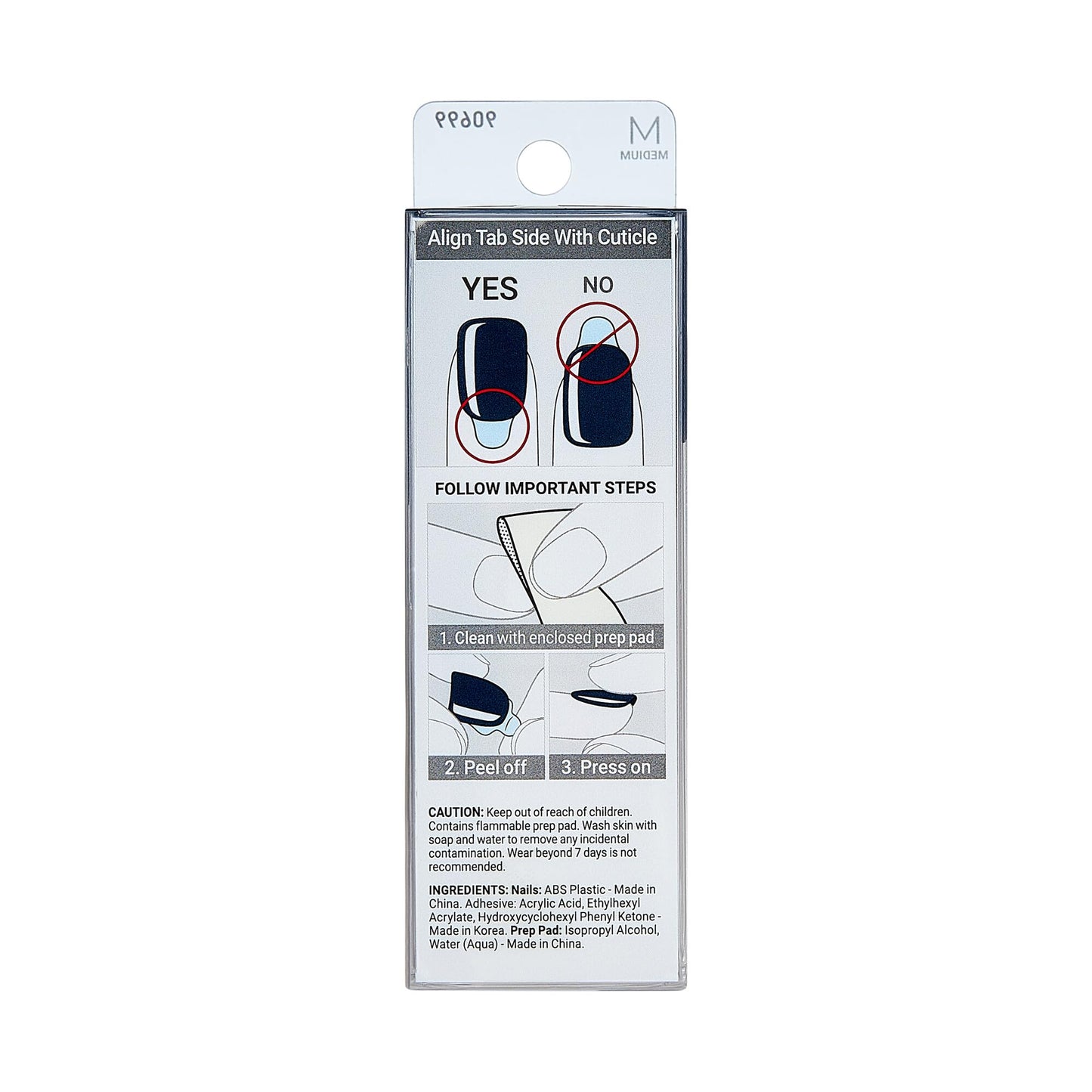 KISS imPRESS Color No Glue Mani 30 Pcs Press On Nails, Navy, Dark Blue, Medium Size, Coffin Shape, Simple Peel & Press Easy Apply, Hassel-Free Removal, Essential Tools Included