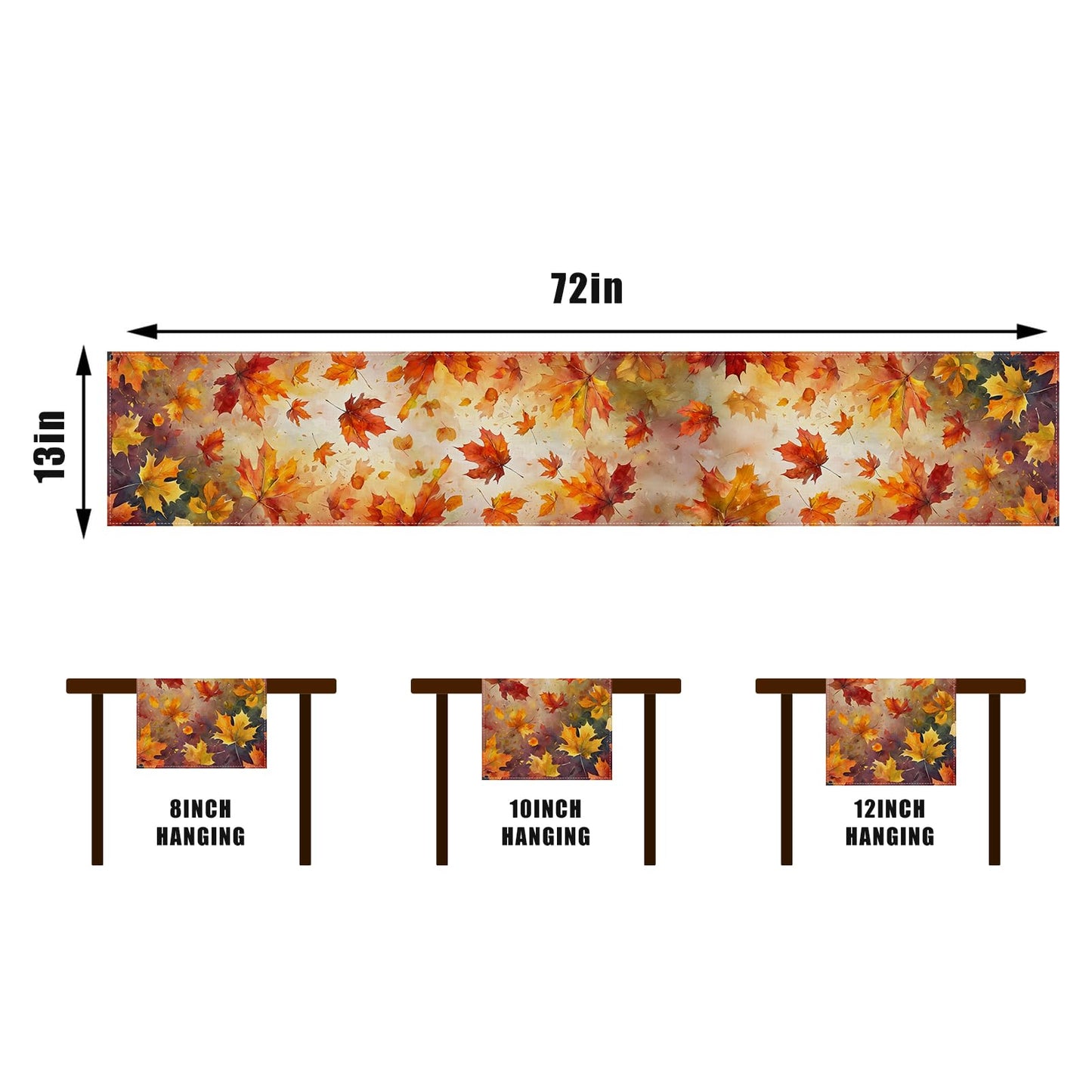 Rvsticty Fall Table Runner,Autumn Thanksgiving Decorations for Home Decor