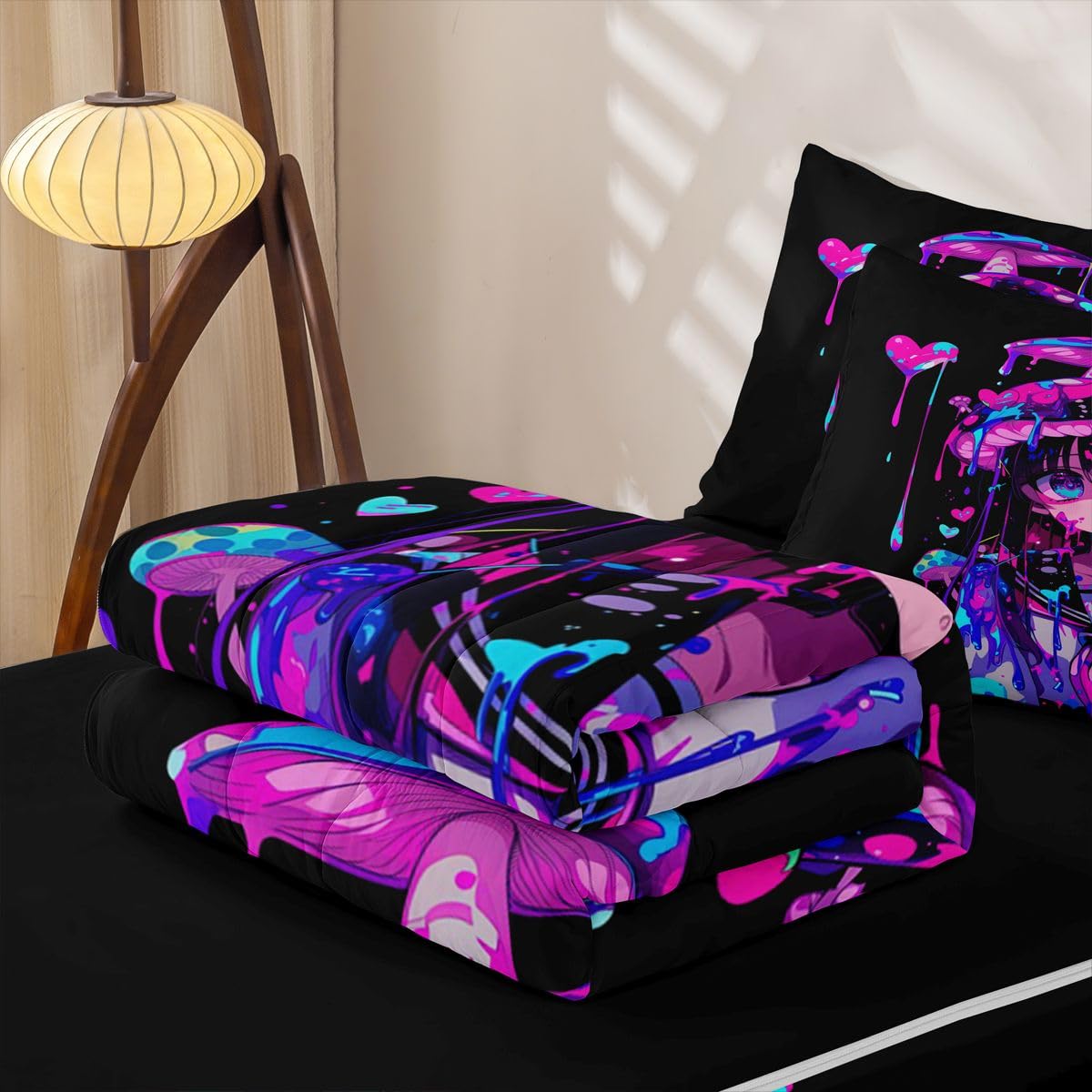 Erosebridal 3D Japanese Girl Zipper Bedding Twin Size, Anime Girl in A Sailor Uniform Kids Comforter Set - Kawaii Anime Gift Zip Up Comforter Bed in A Bag