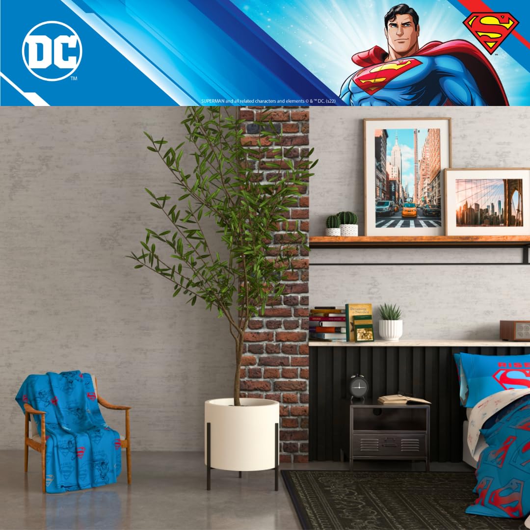 Superman DC Comics Bedding Super Soft Cozy Plush Throw, 46 in x 60 in, (Officially Licensed Product) by Franco