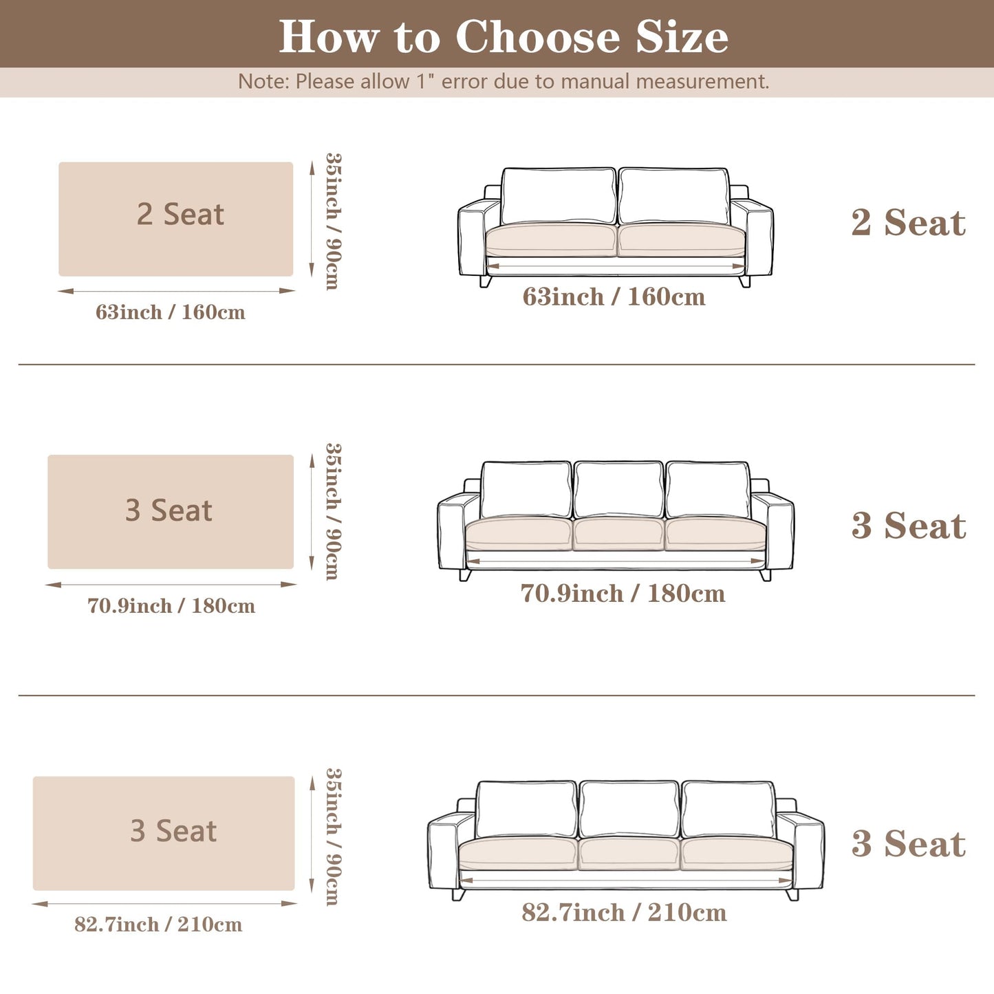 MYSKY HOME 100% Waterproof Couch Cover for Pets, Couch Covers for Sofa, Sectional Couch Covers for Dogs, Sofa Covers Washable Slipcovers Protector Couch Cushion Covers, Off White, 35"x70.9"
