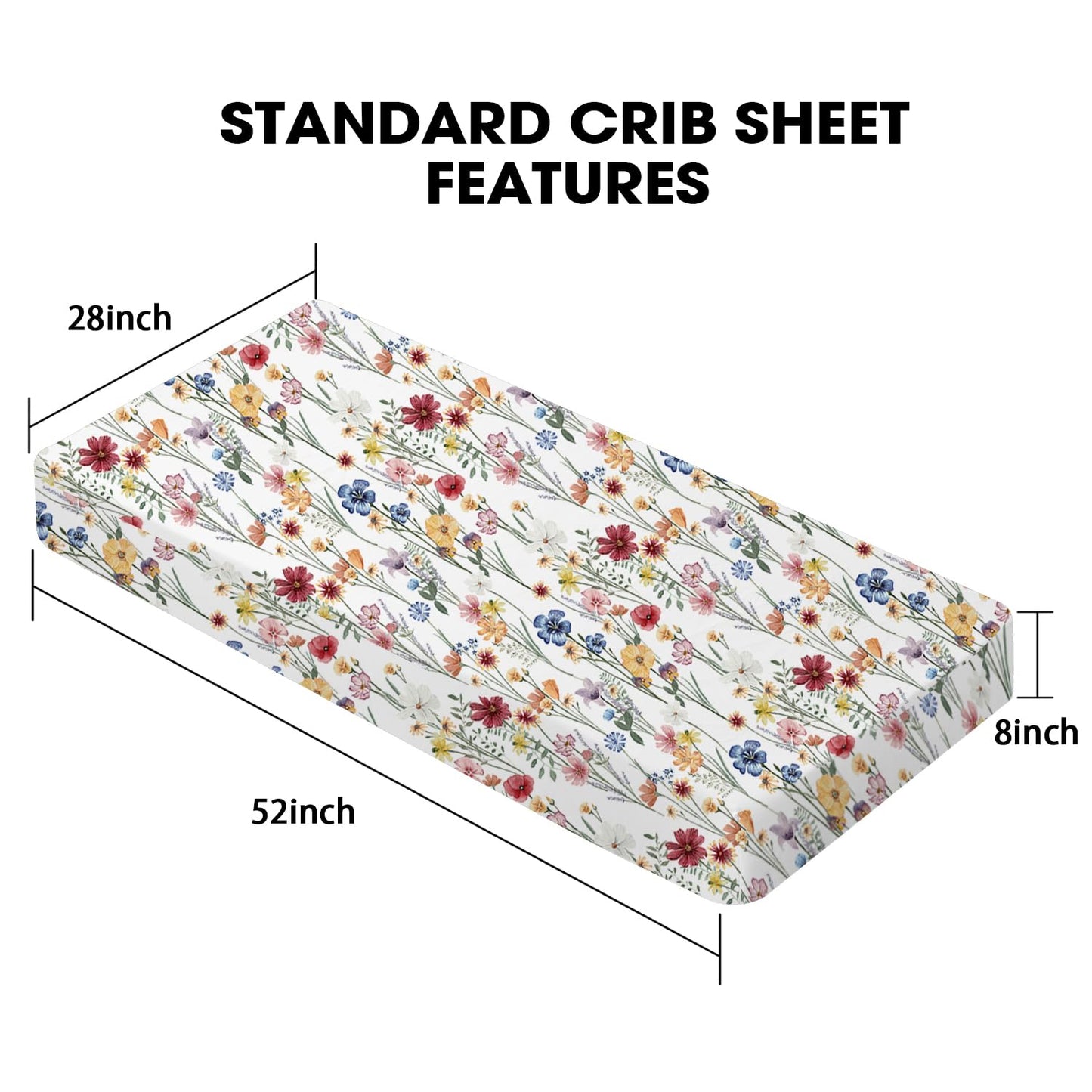 Little Grape Land Crib Sheets for Girls and Boys, 2pk Baby Crib Fitted Sheet for Standard Size Crib and Toddler Mattress, Super Soft Baby Sheet (Spring Flower & Beige)