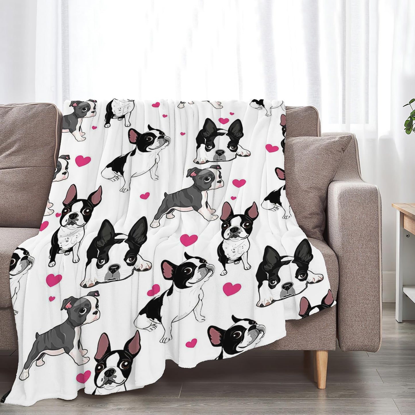 Tijuboni French Bulldog Throw Blanket Dog Gifts for Girls Boys Women Men Kids Adults Soft Flannel Fleece Blanket for Couch Sofa Bed Home Decor 40"x50"