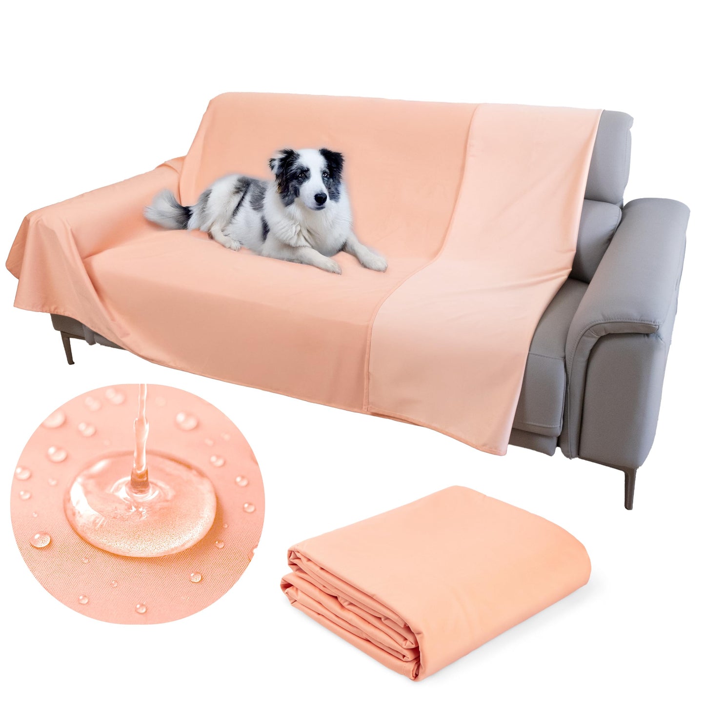 SILLY LEGACY Thin Reversible Waterproof Protective Cover or Liner for Bed or Couch (Queen Size, 96 x 82 inch), for Dogs and Cats, Babies; Incontinence, Dirt, Drool