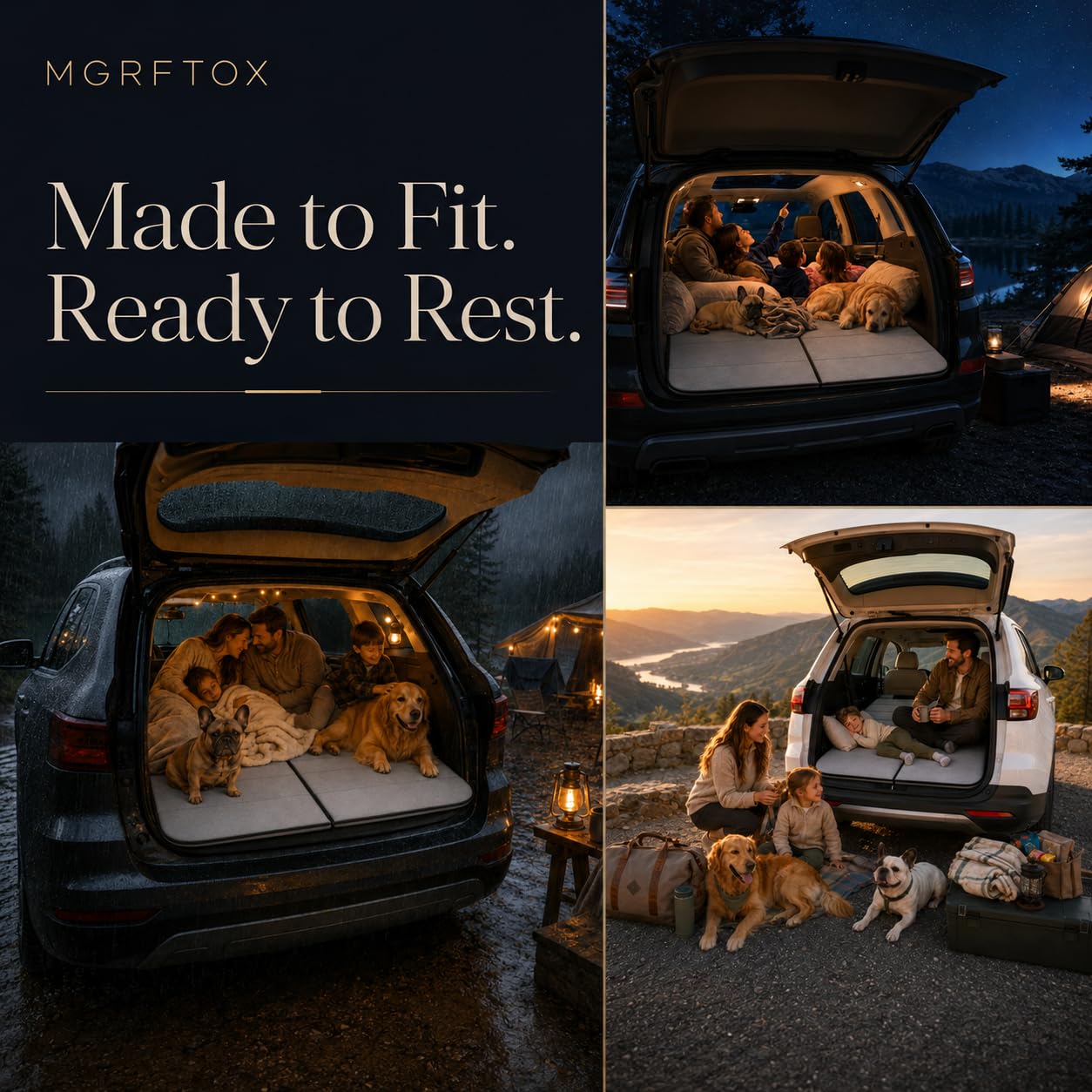 MGRFTOX Car Mattress Non-Inflatable Car Camping Mattress, Foldable Trunk Sleeping Pad with Split Design, Portable Car Bed for Road Trips, Camping, Travel, for Jeep Cherokee 2014-2023,for Jeep
