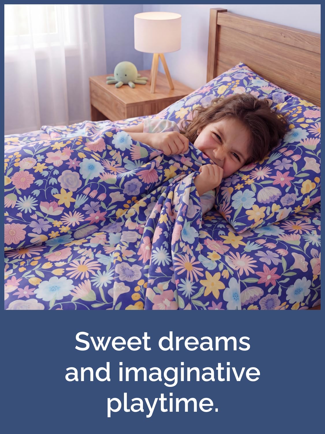 CGK Unlimited Kids Purple Meadow Queen 4 Piece Sheet Set - Boys, Girls, Teens, Toddler - Easy Fit Deep Pockets - Soft, Cooling & Breathable Sheets - Cute, Cozy, Fade & Wrinkle Free - Machine Washable