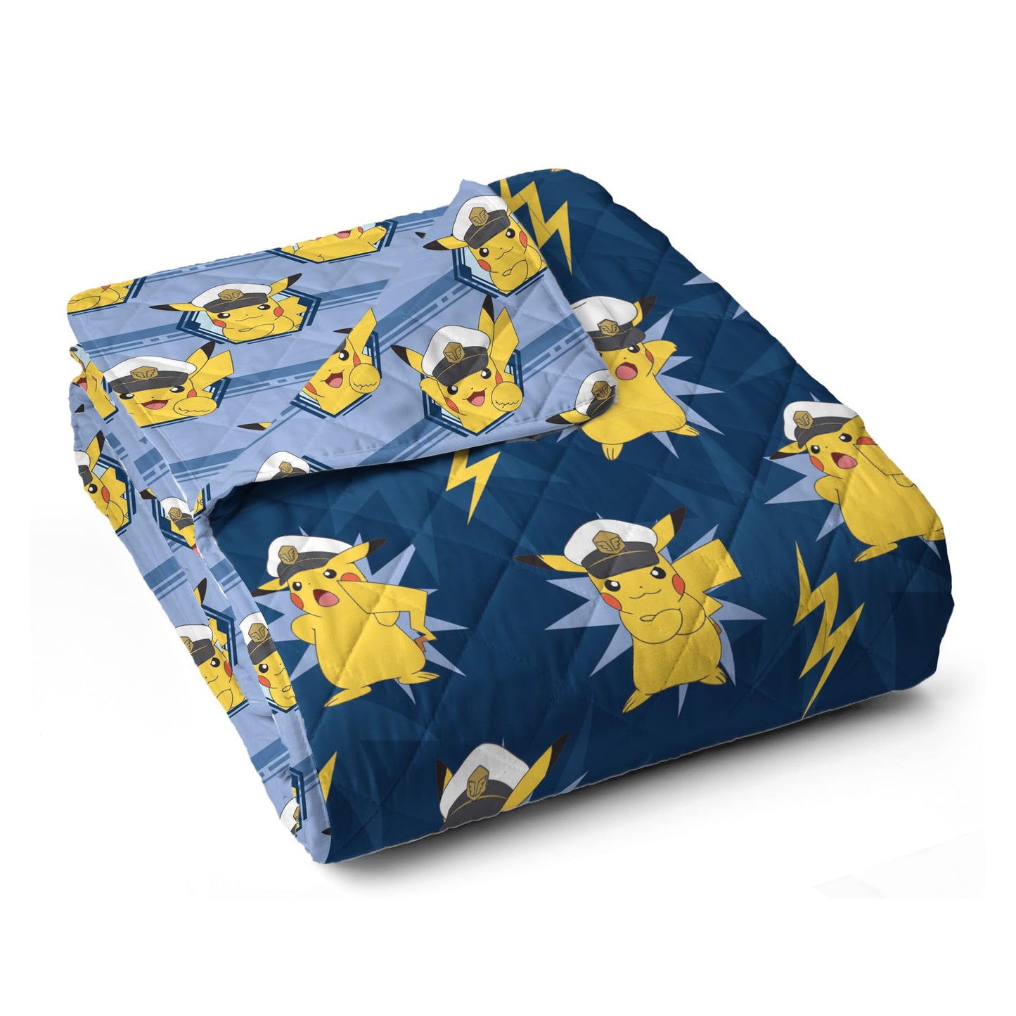 Northwest Pokémon Electric Captain Quilted Throw Blanket, Pikachu Adventure Artwork, Soft and Comfy for Bedding for Bed Couch, 60 x 80 inches