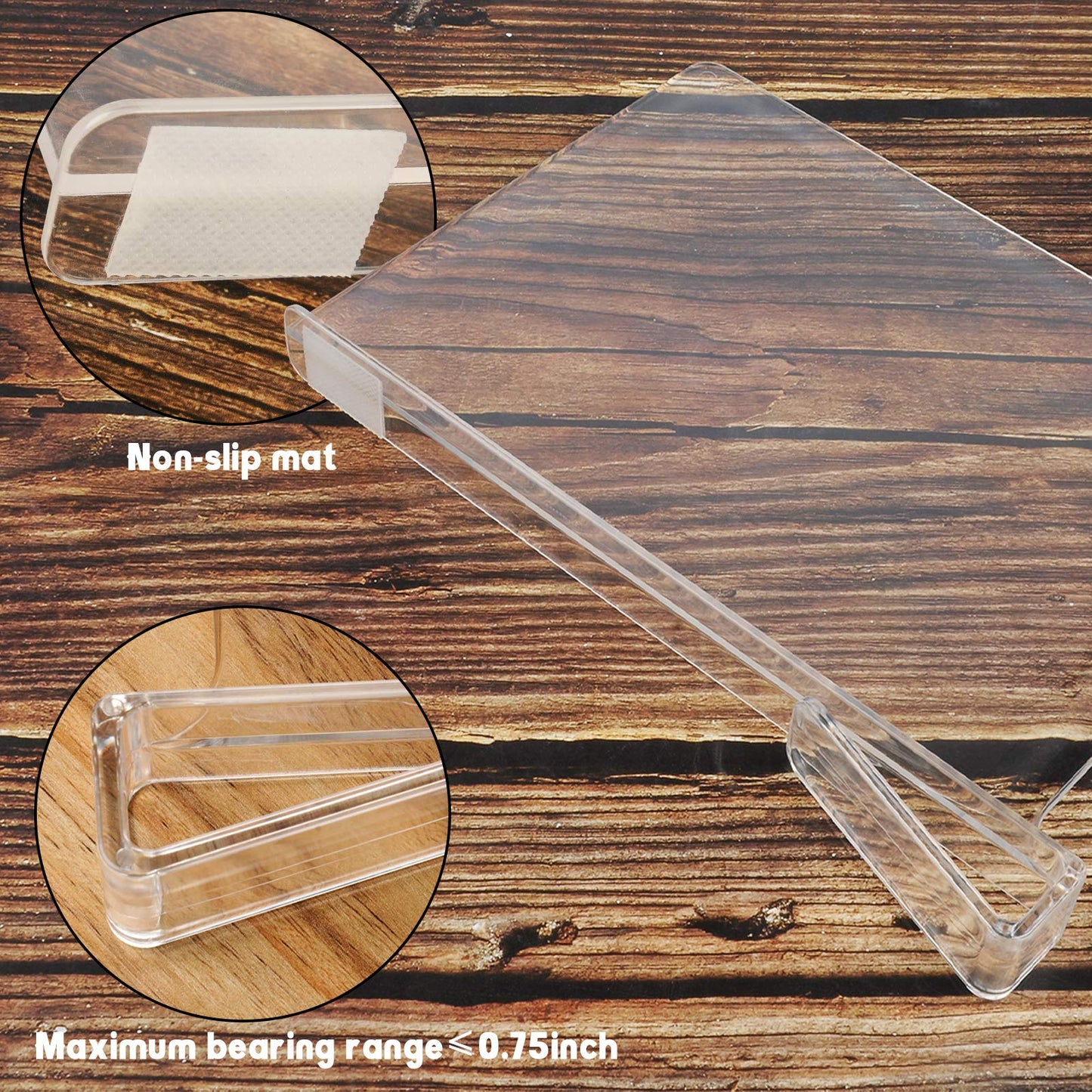 Hmdivor Acrylic Shelf Dividers for Closet Organization, Closet Shelf Organizer Closet Separator for Wood Shelves Clear Shelf Dividers for Closets (6 Pack)