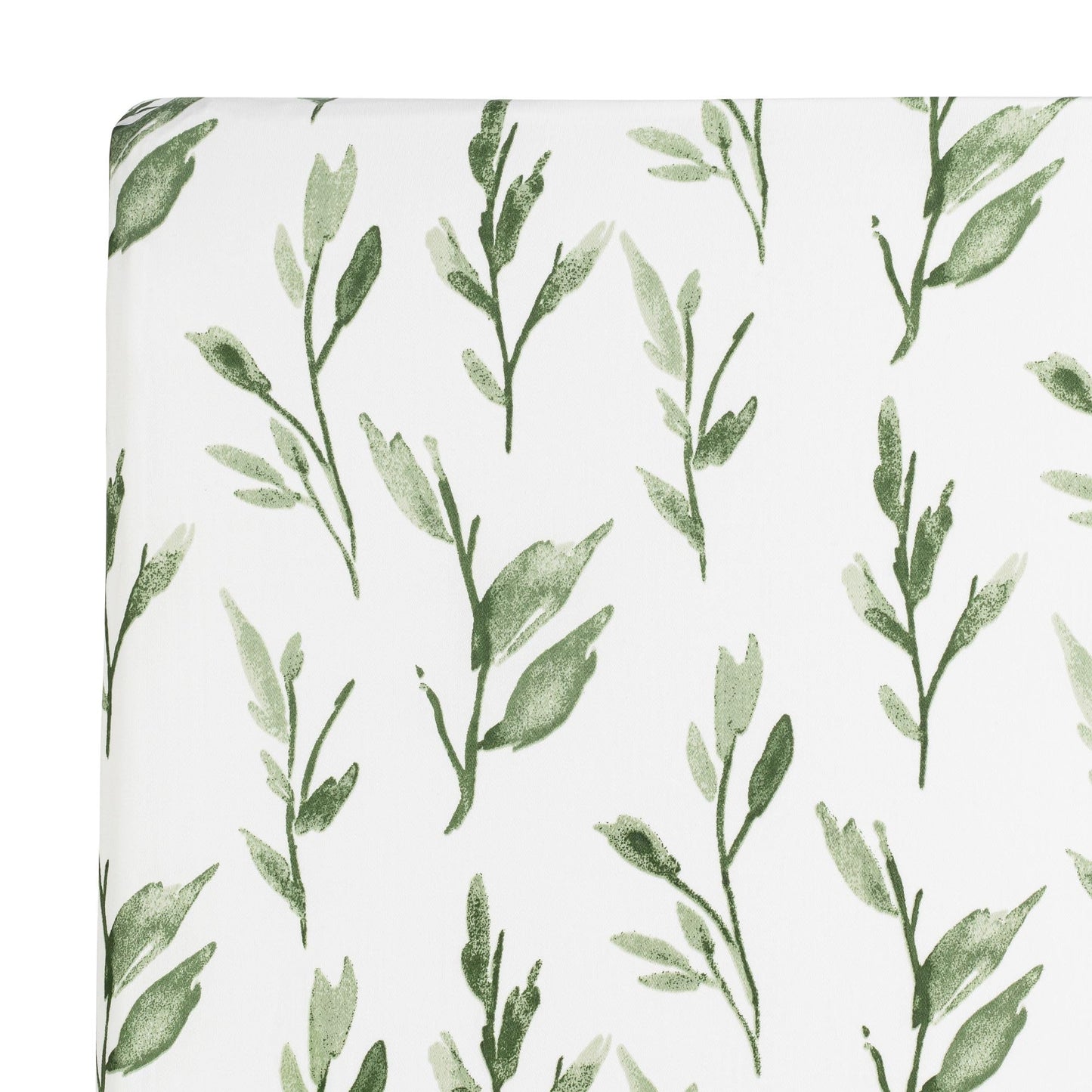 Crane Baby 100% Cotton Sateen Crib Sheet, Fitted for Cribs and Toddler Beds, Baby Crib Sheets, Baby Bedding for Boys and Girls, Green Leaf