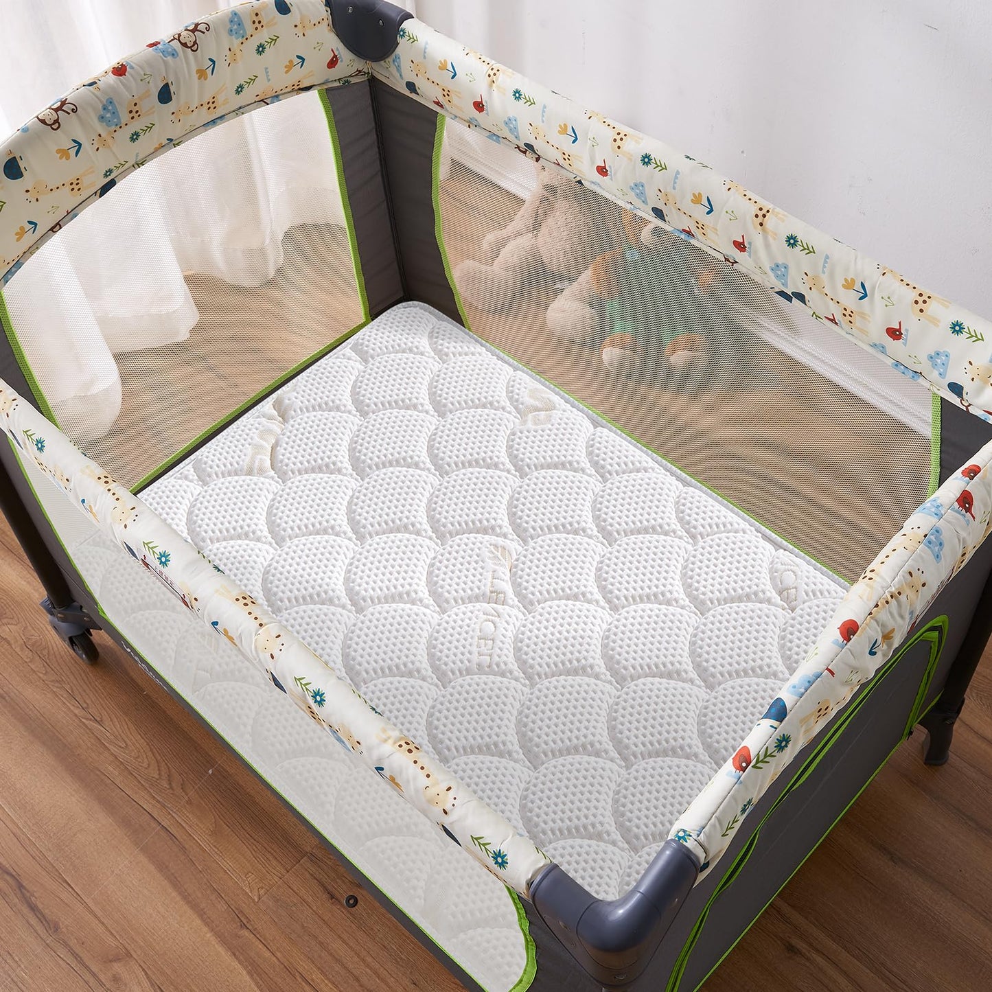 Pack and Play Mattress Topper - 38" x 26" x 1.5", Soft & Firm Premium Foam Pack N Play Mattresses Pad, Odorless Baby Foam Playpen Mattresses,Portable Playard Mattress Topper- Breathable & Comfort
