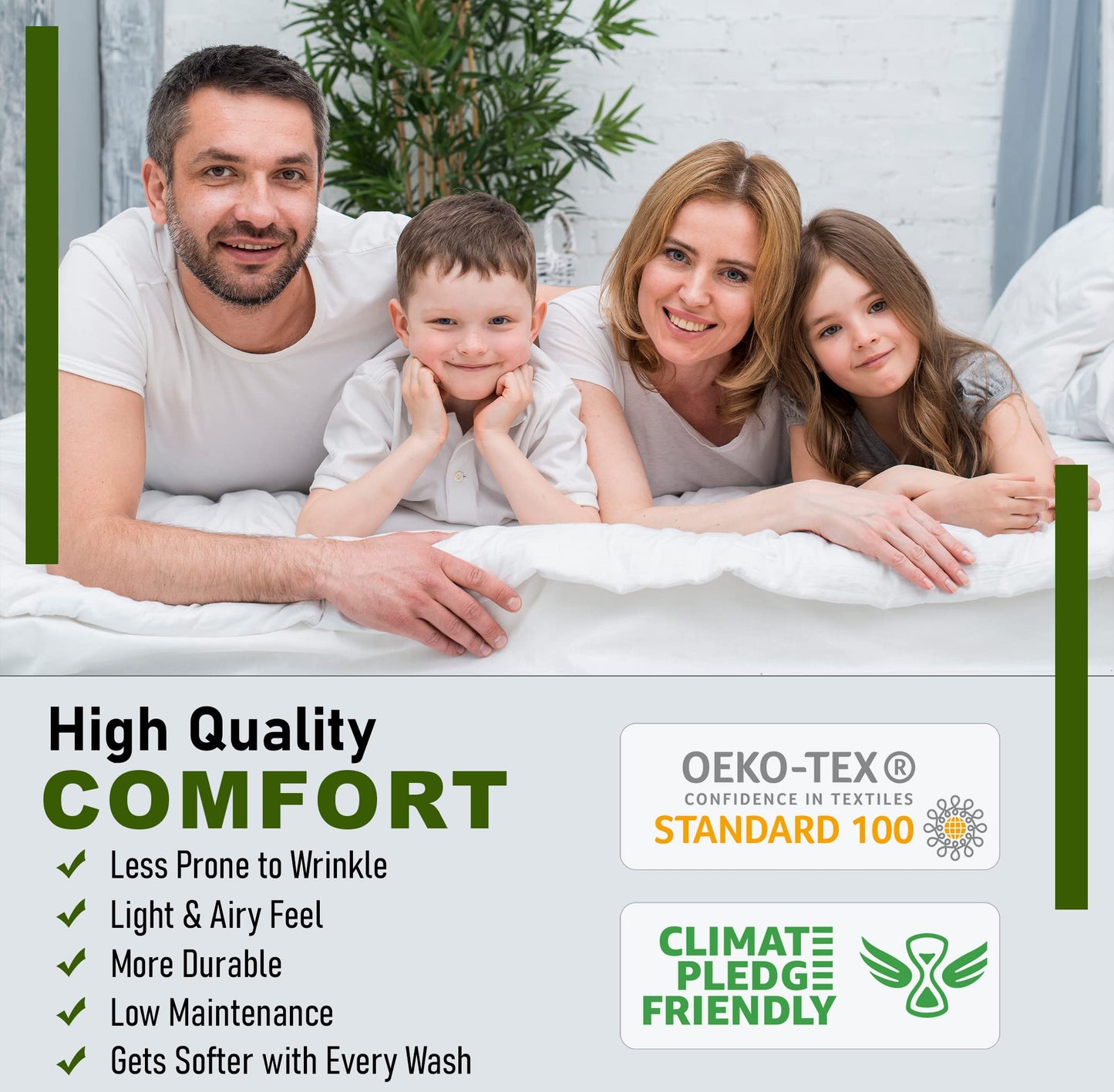 RUVANTI 100% Cotton Percale Sheets, Full Size, Crown Blue