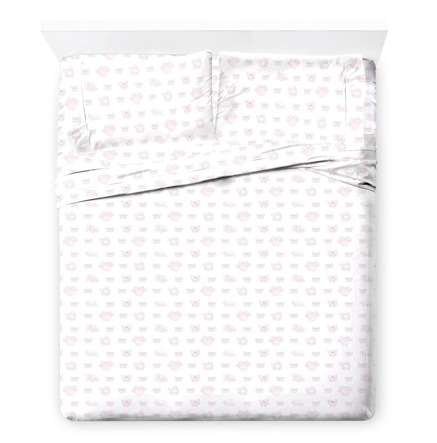 Jay Franco Comforter Set Includes Sheets and Pillow Covers - Soft and Cozy Bed Set for Stylish Room Decor, Official Licensed Bedding, Multi - Hello Kitty, 7 Piece Queen