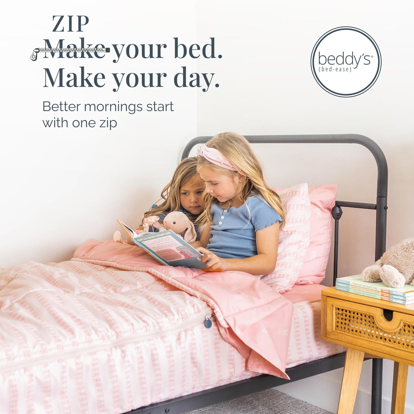 Beddy's Ballerina Theme Durable Zipper Bedding for Kids - Bed in a Bag - Pink Ballet Shoe Sheets & Comforter - Includes Pillowcase & Sham - Easy to Make & Wash - Twin